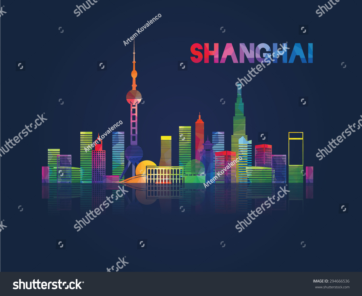 Vector Illustration Of The City Of Shanghai Municipality In The People ...