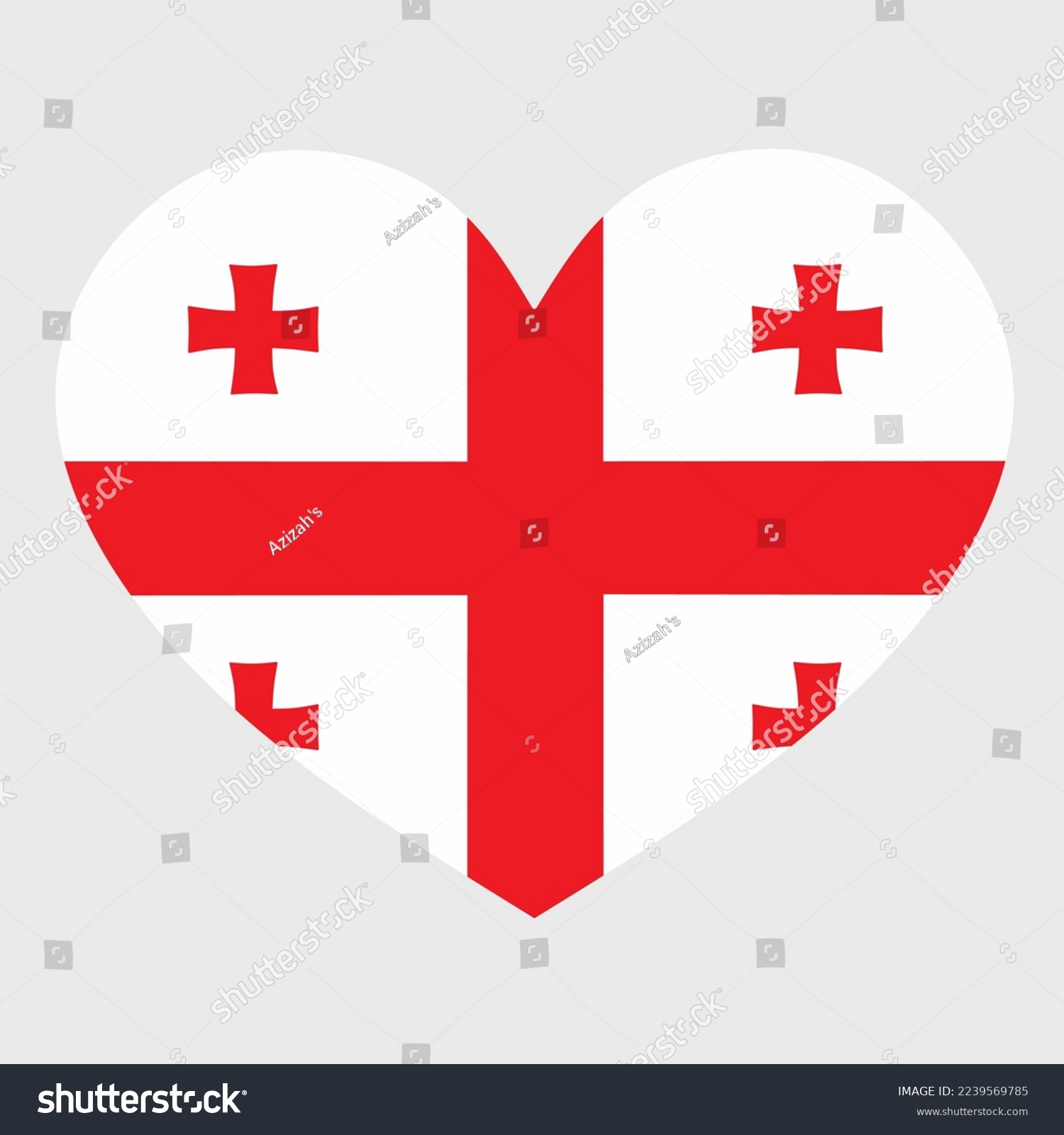 SVG of Vector illustration of the Georgia flag with a heart shaped isolated on plain background. I love Georgia. Happy Independence Day svg