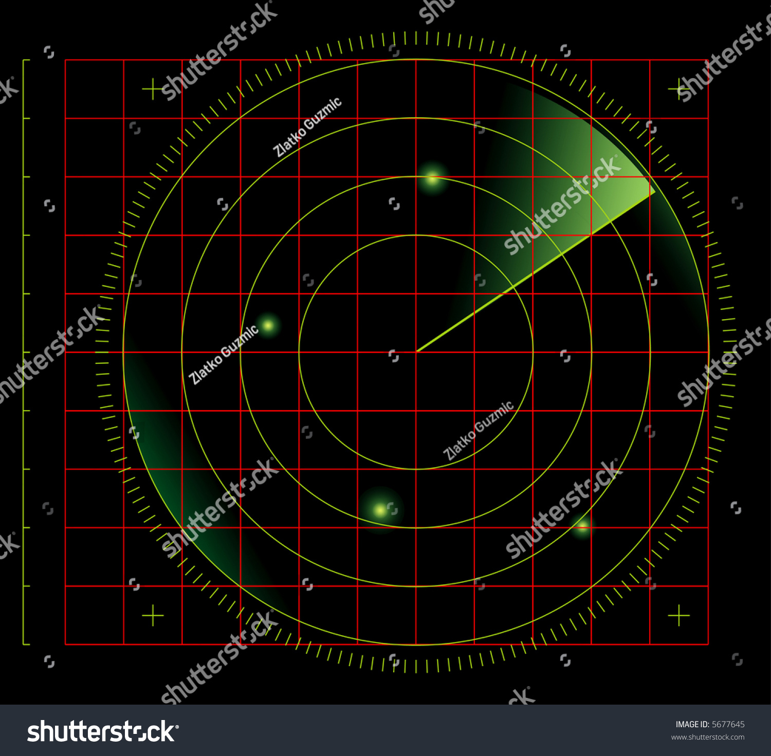 Vector Illustration Of The Radar Screen - 5677645 : Shutterstock