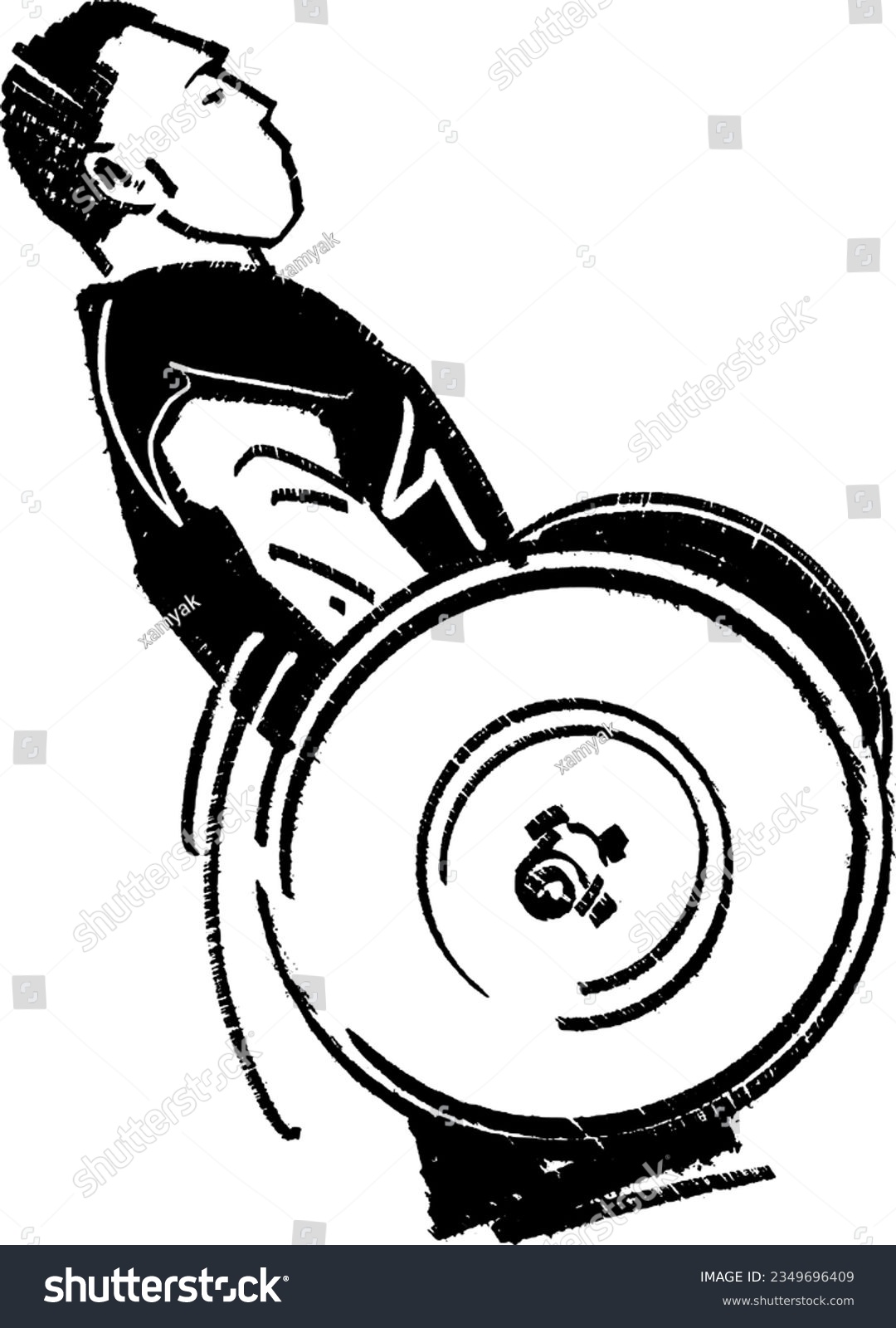 SVG of vector illustration of the weight lifter doing power clean svg