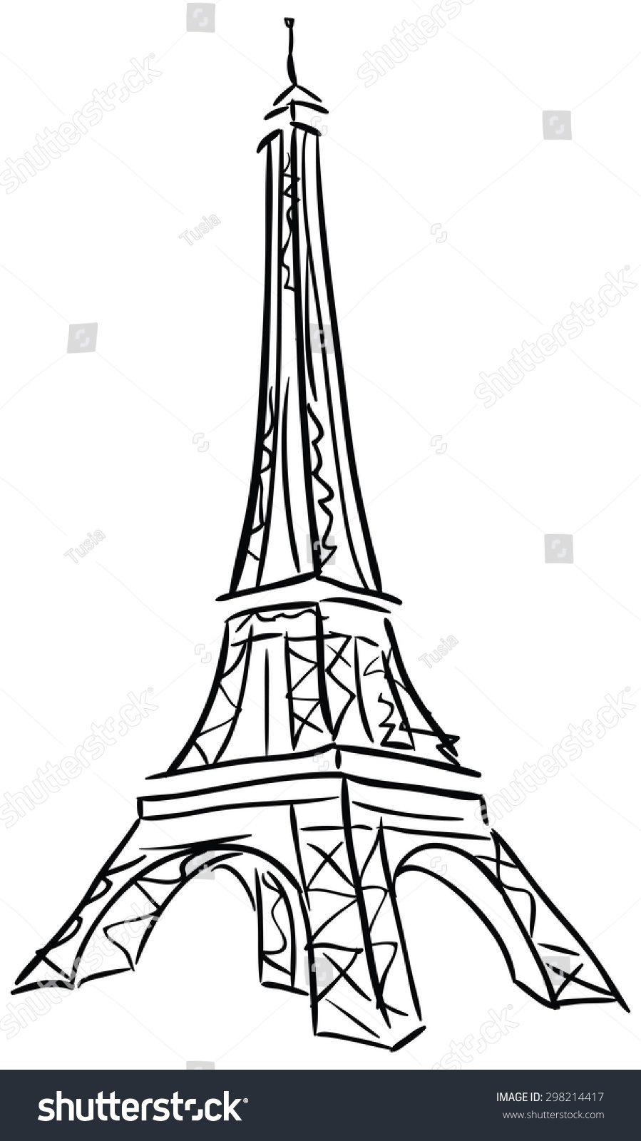 Immagine Vettoriale Stock A Tema Illustrazione Vettoriale Della Torre Eiffel Disegno Royalty Free