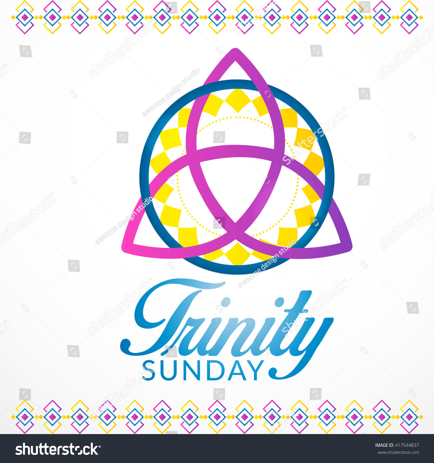 Vector Illustration Trinity Sunday Stock Vector (Royalty Free) 417544837