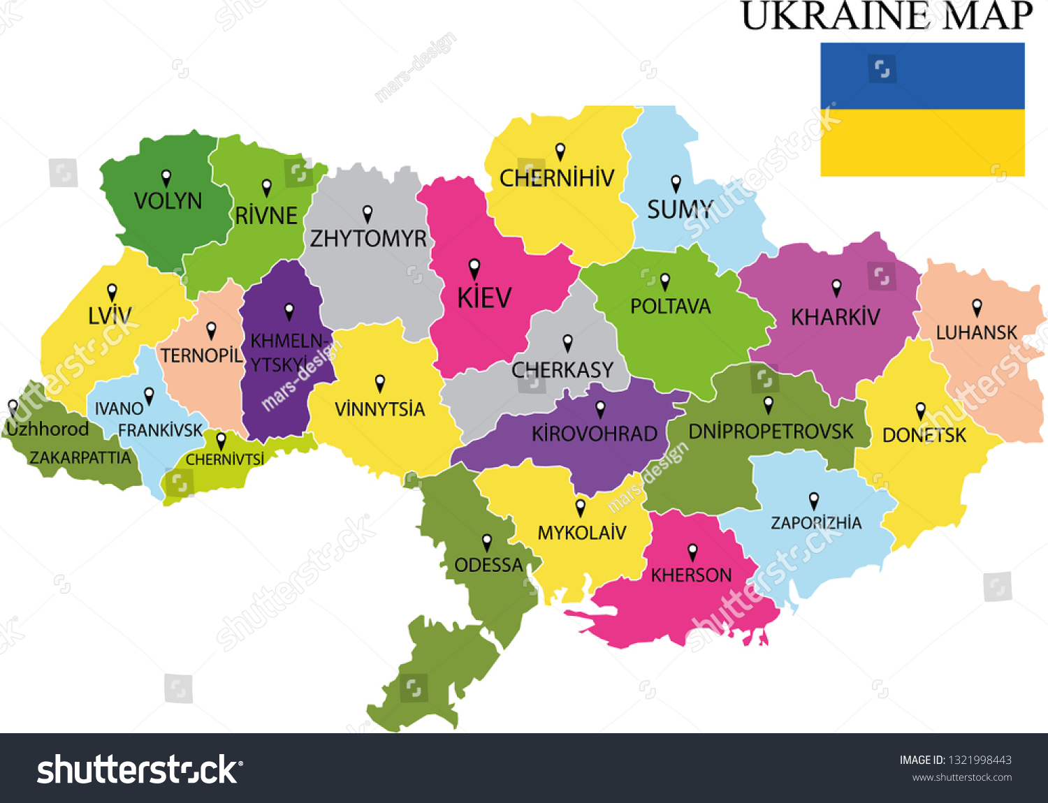 Vector Illustration Ukraine Map Map Ukraine Stock Vector (Royalty Free ...