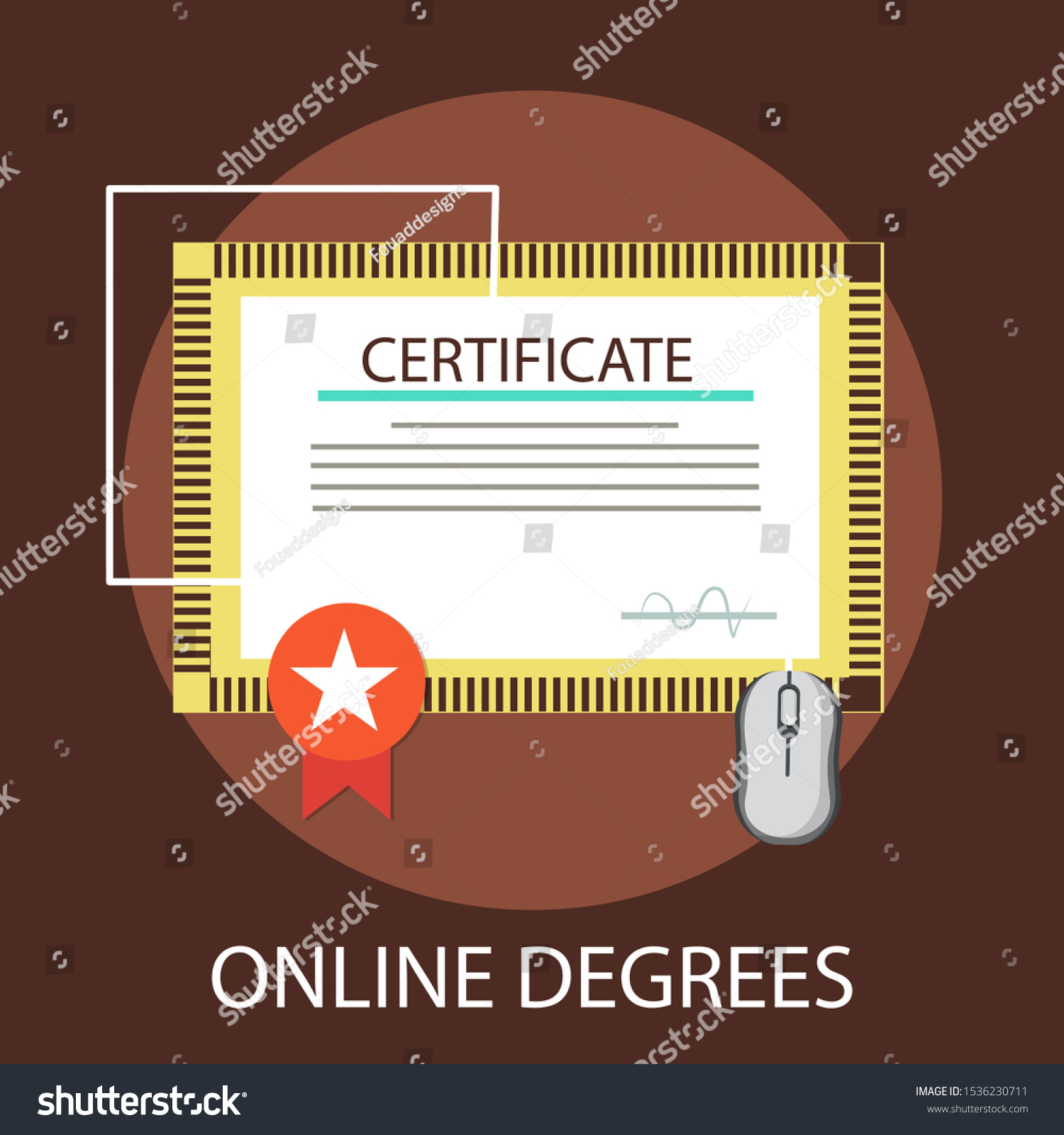 Vector Illustration University Education Concept Online Stock