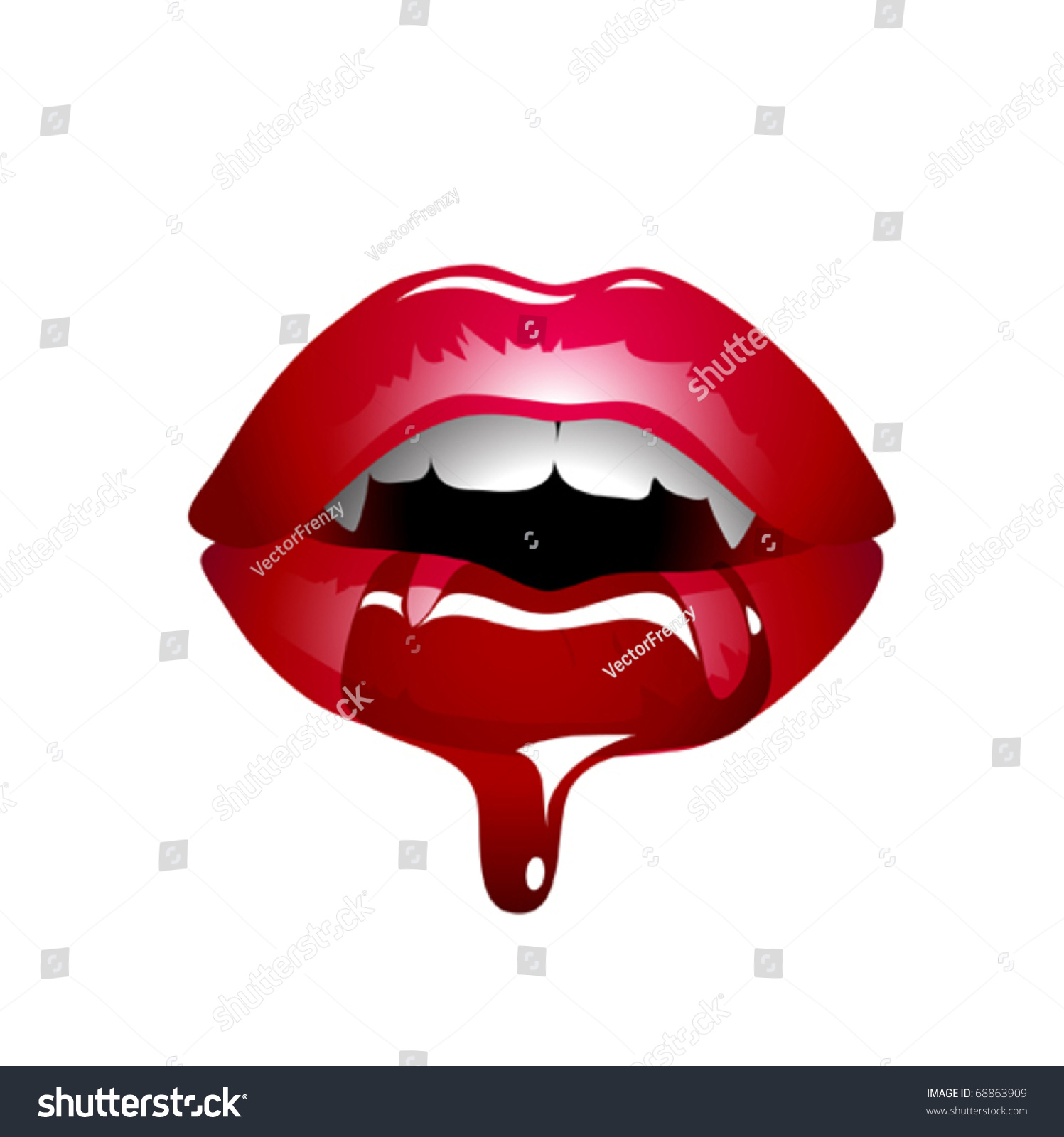 Vector Illustration Vampire Lips Blood Stock Vector 68863909 - Shutterstock