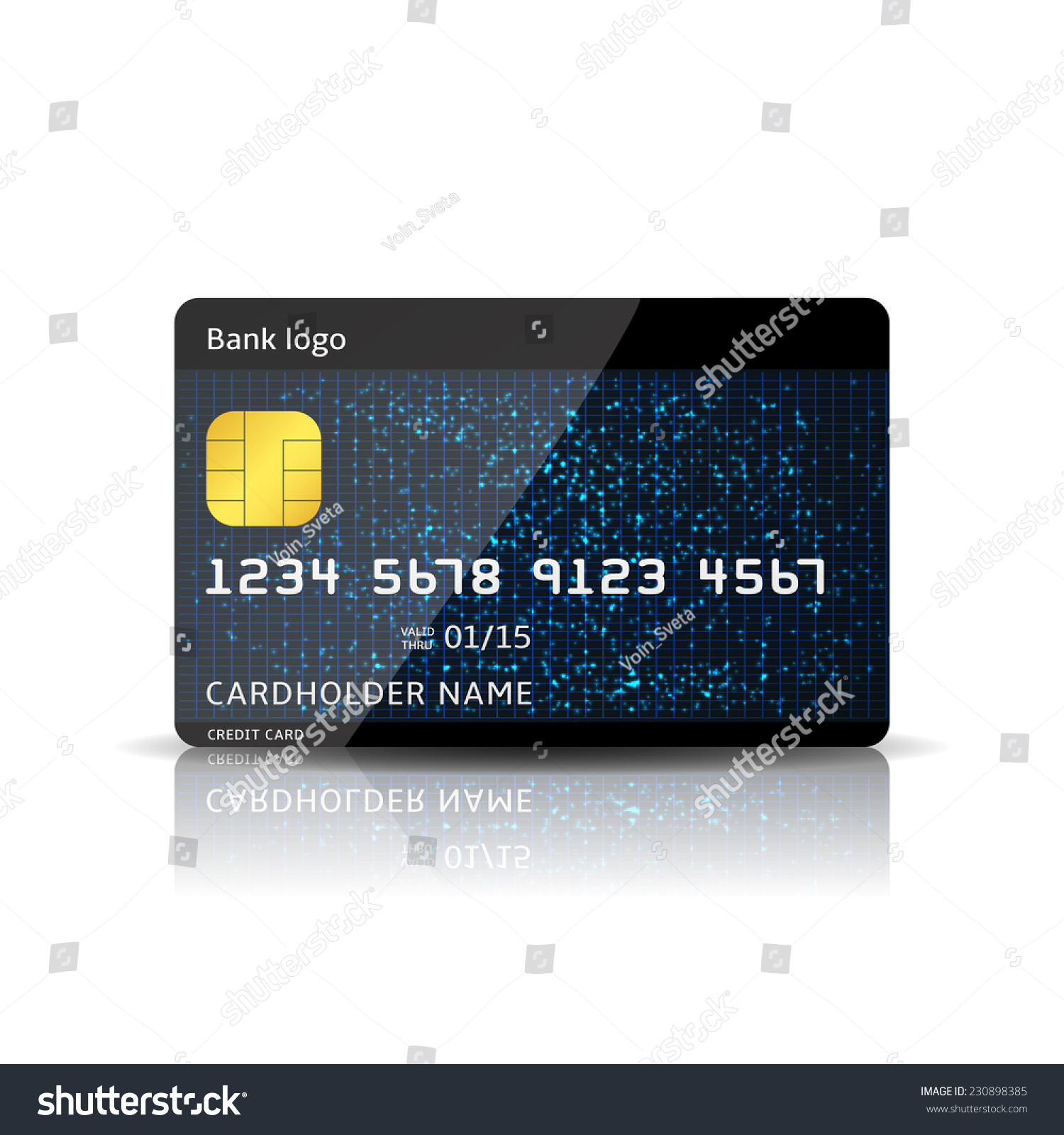 Vector Illustration Very Realistic Credit Card Stock Vector Royalty Free
