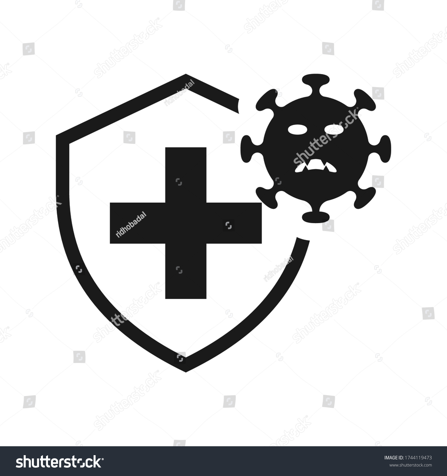 Vector Illustration Virus Protection Hygiene Shield Stock Vector ...