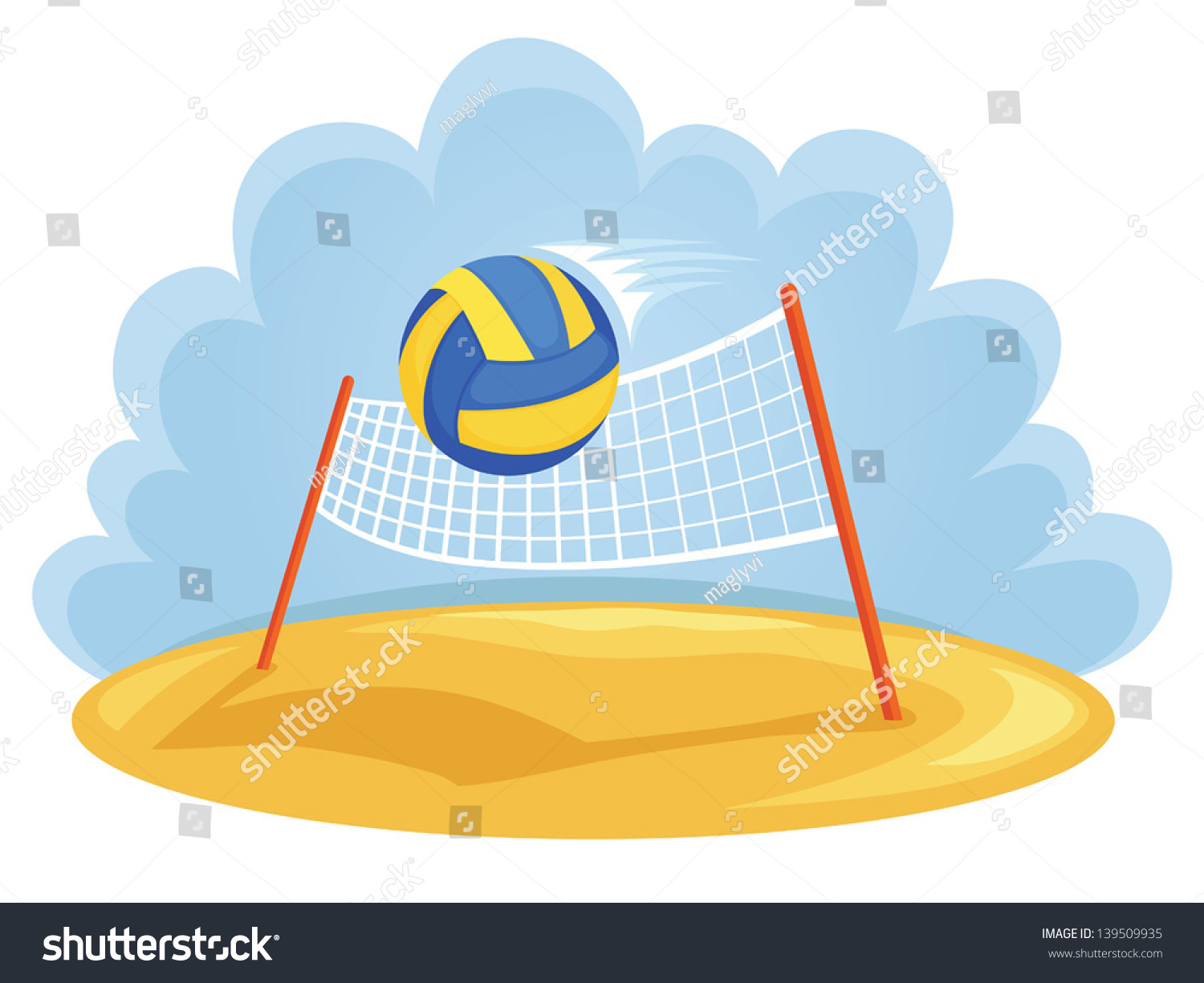 Vector Illustration Of Volleyball Net And Ball - 139509935 : Shutterstock