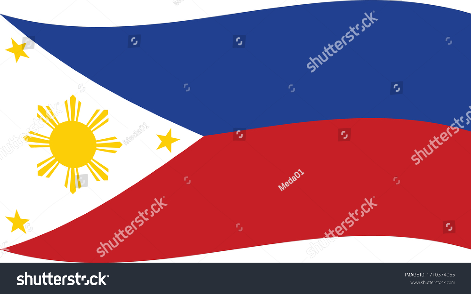 Vector Illustration Wave Flag Philippines Stock Vector (Royalty Free ...