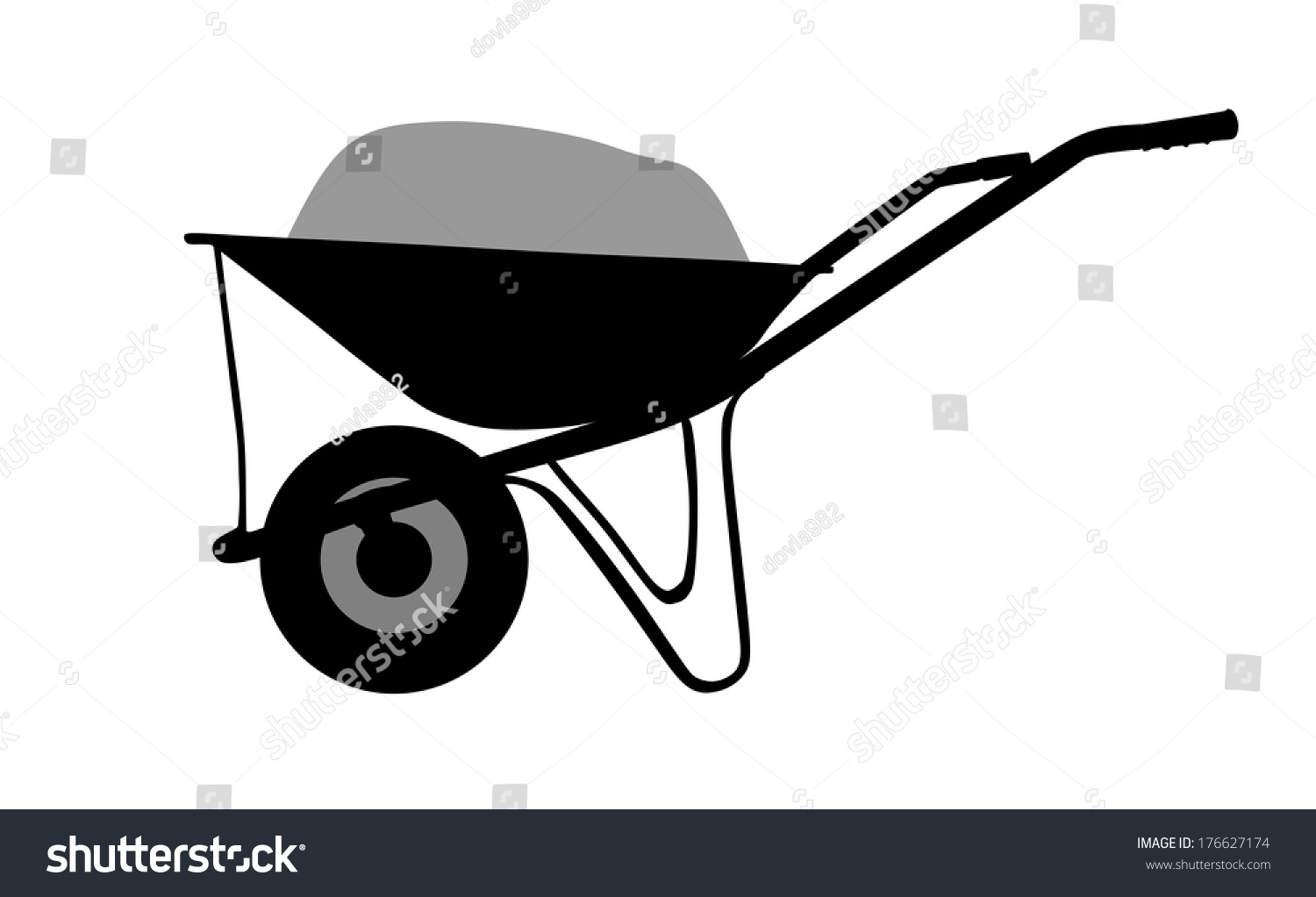 Vector Illustration Of Wheelbarrow Isolated On White Background ...