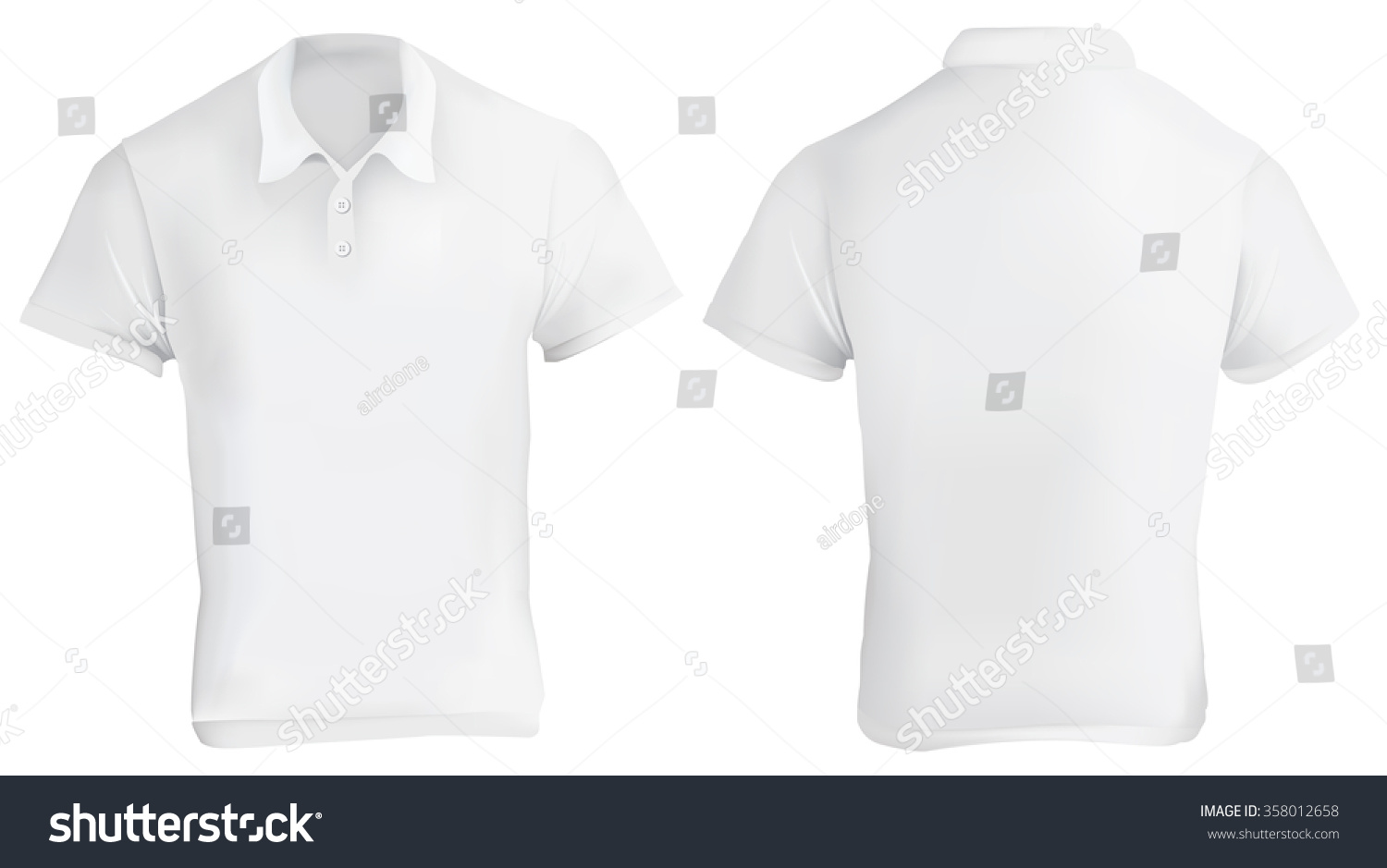 Vector Illustration White Blank Polo Shirt Stock Vector (Royalty Free ...