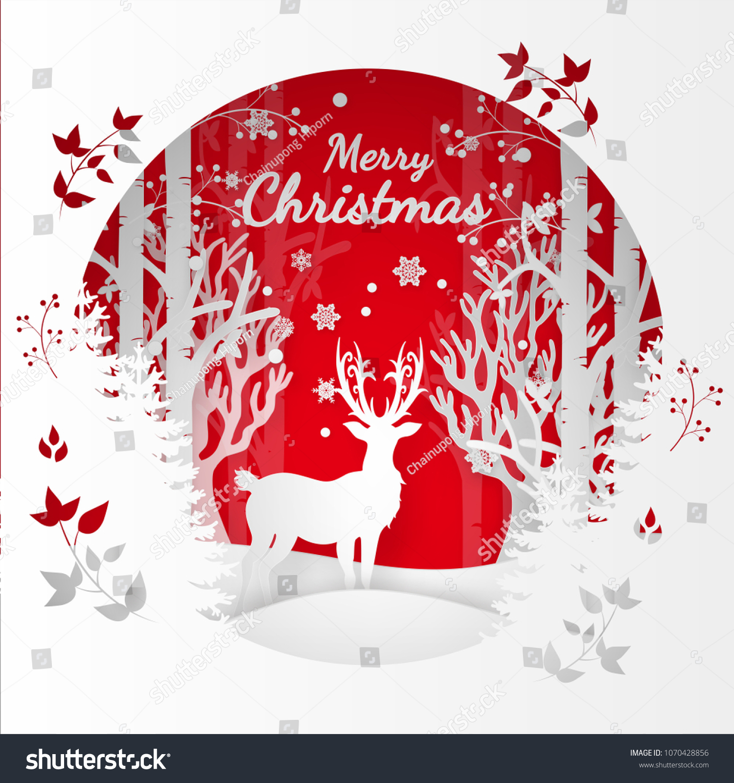 Download Vector Illustration Winter Season Merry Christmas Stock Vector Royalty Free 1070428856 PSD Mockup Templates