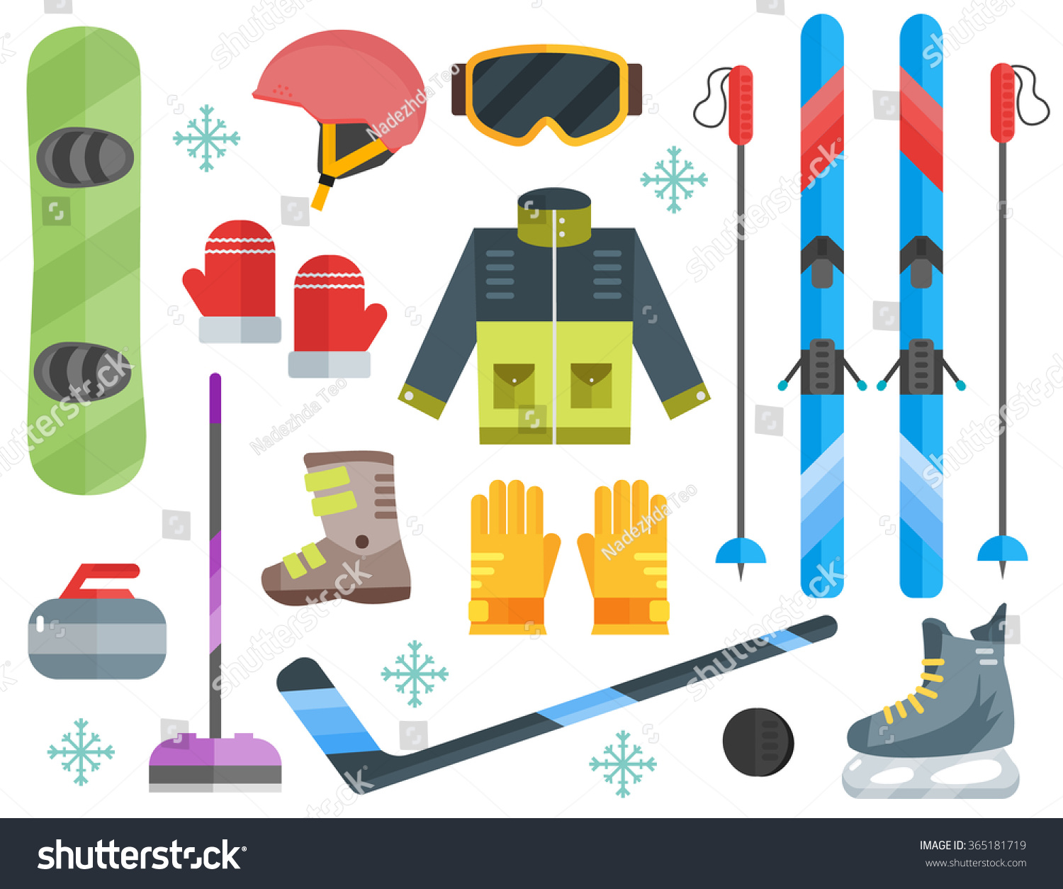 Vector Illustration Winter Sports Winter Sports Stock Vector 365181719 ...