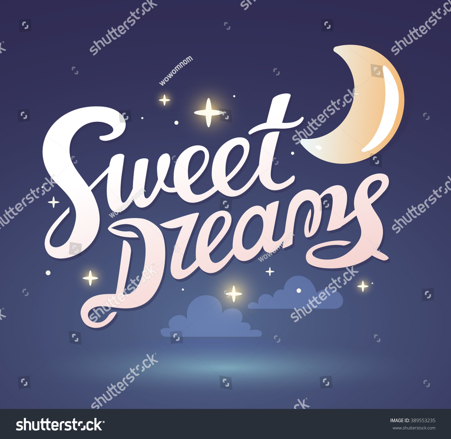 Vector Illustration Wish Good Night On Stock Vector (Royalty Free ...