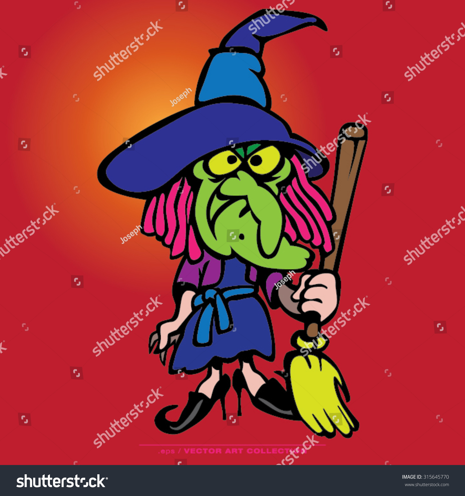 Vector Illustration Witch Cartoon Characters Stock Vector 315645770 ...