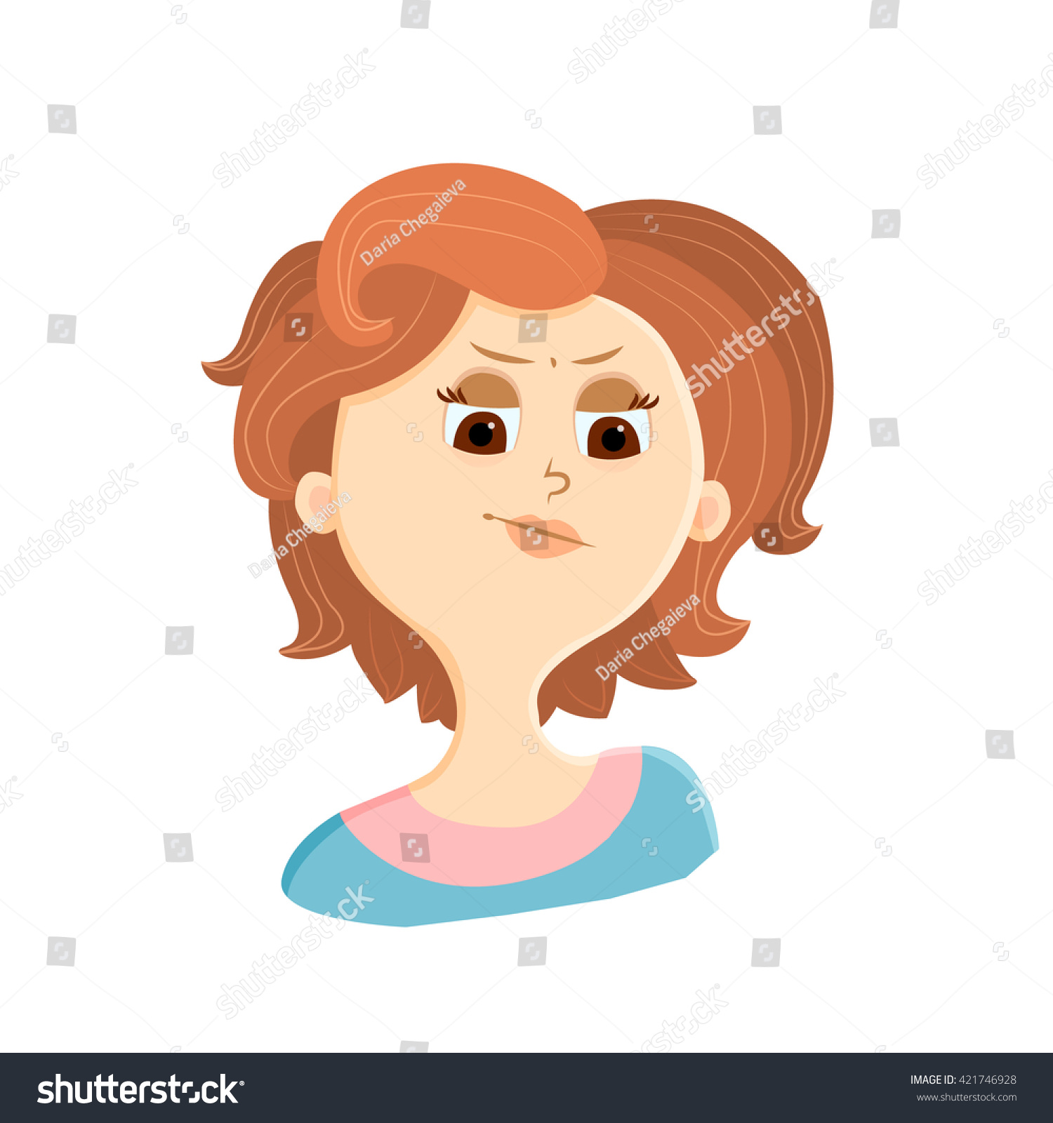 Vector Illustration Woman Expression Young Beautiful Stock Vector ...