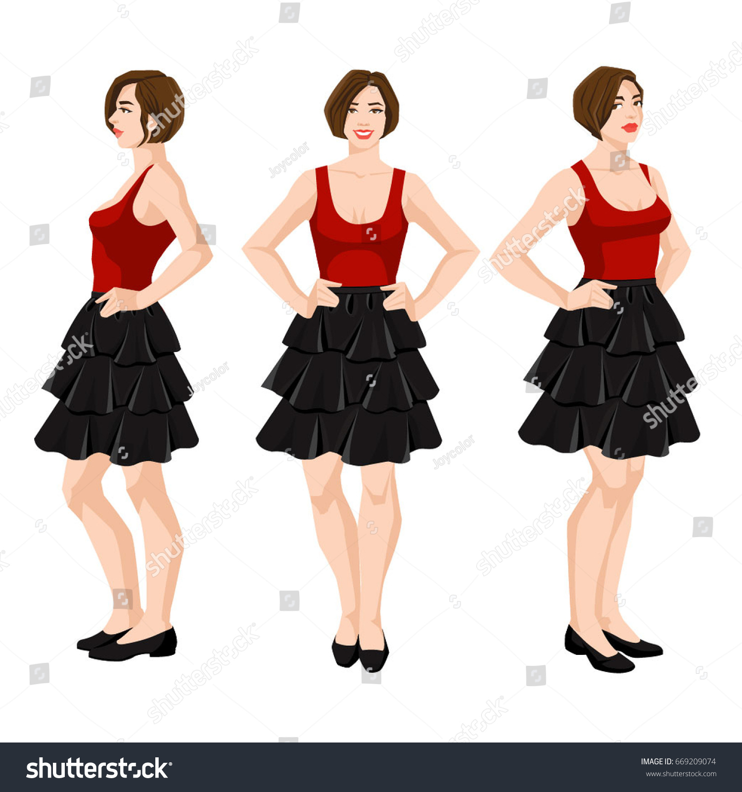 woman in black skirt