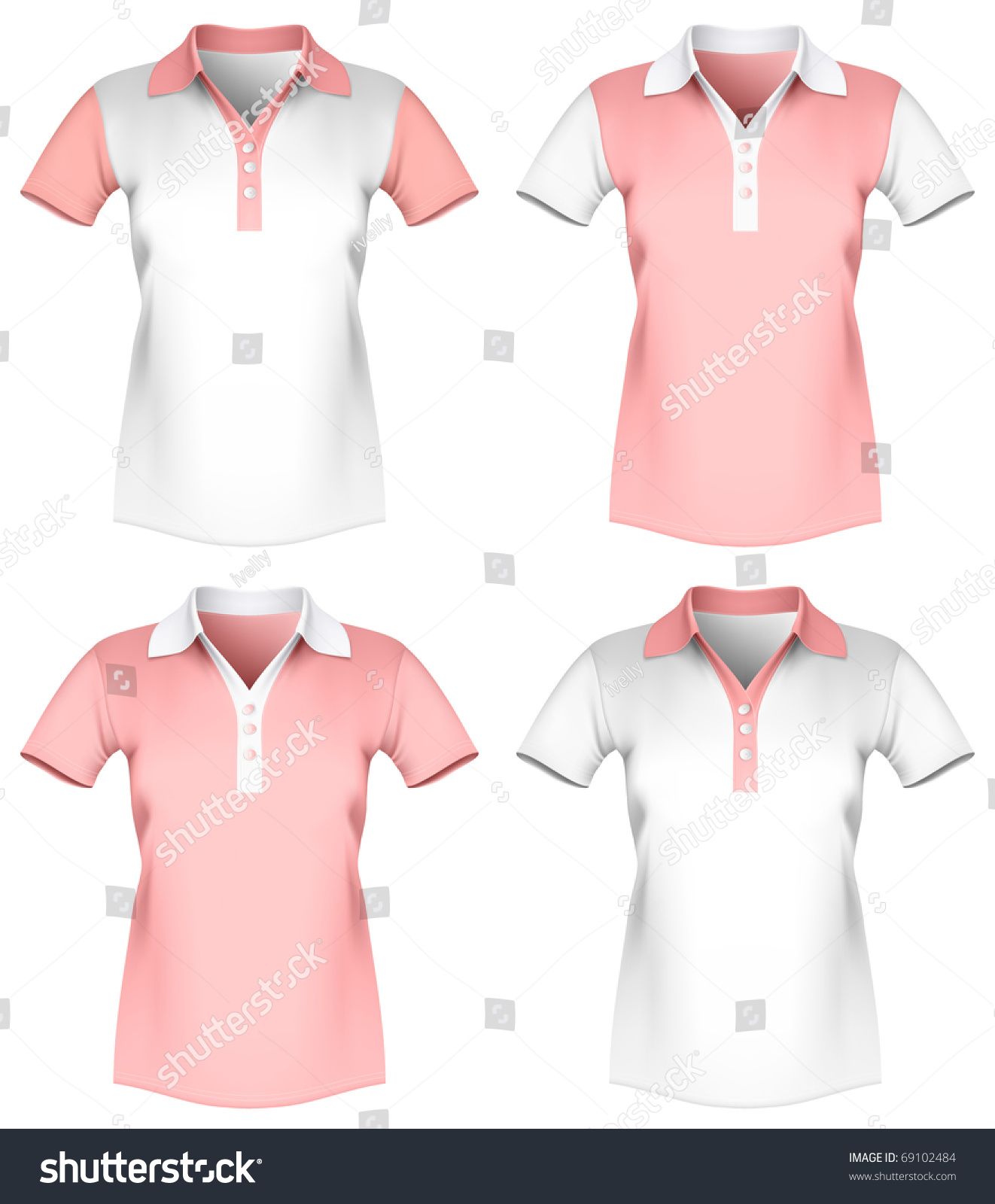 Vector Illustration Women Polo Shirt Template Stock Vector 69102484 ...