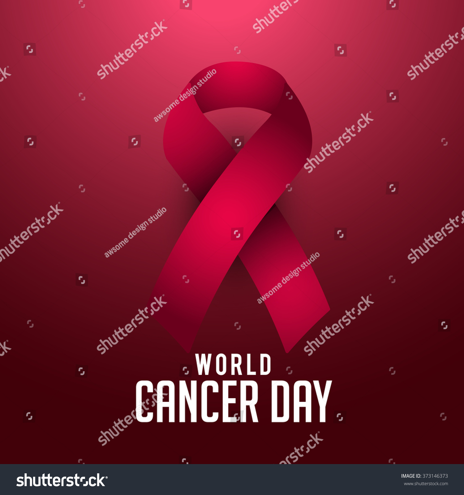 Vector Illustration Of World Cancer Day Background With Red Ribbon ...