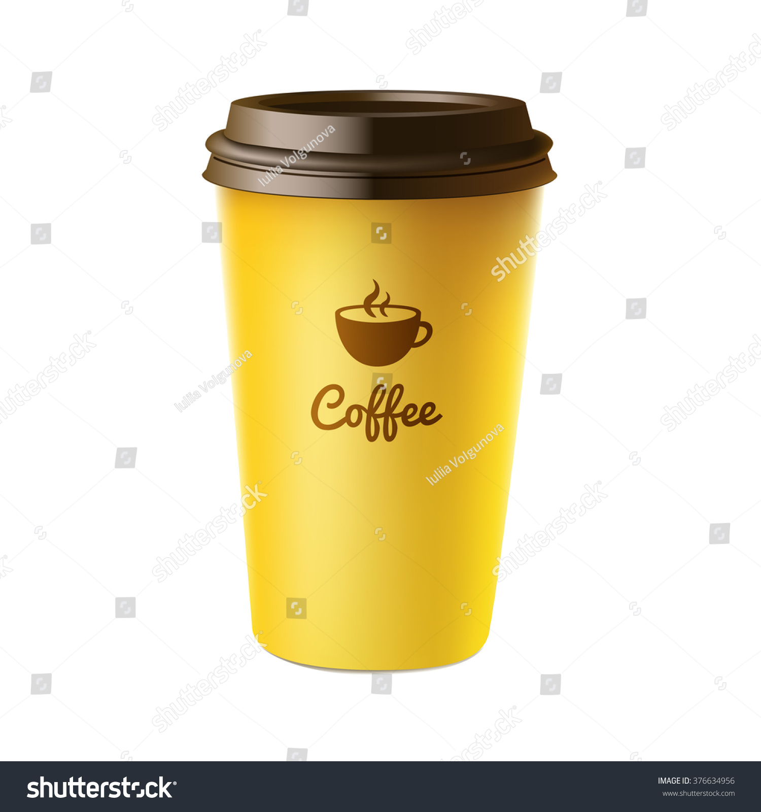 Download Vector Illustration Yellow Coffee Paper Cup Stock Vector Royalty Free 376634956 Yellowimages Mockups