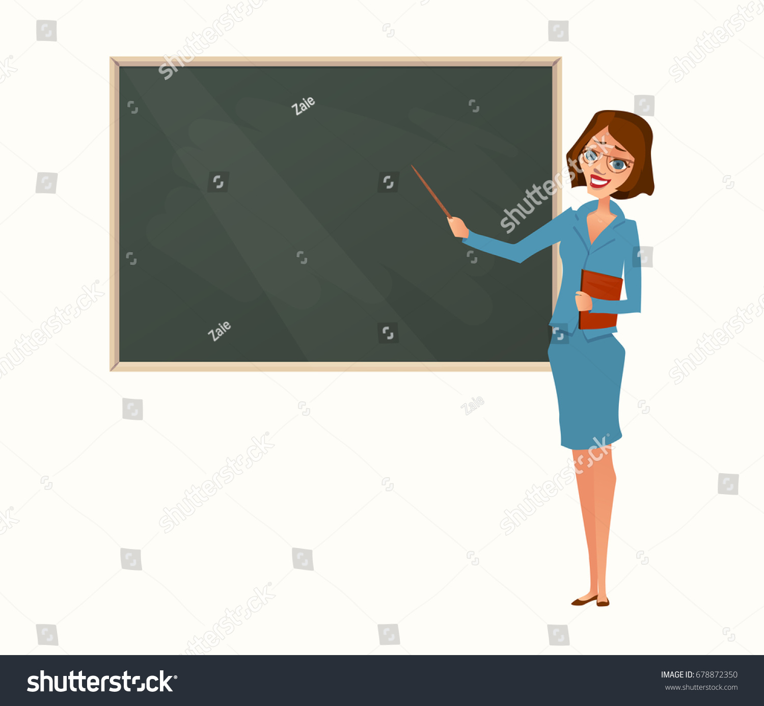 Vector Illustration Young Smiling Female Teacher Stock Vector (Royalty ...