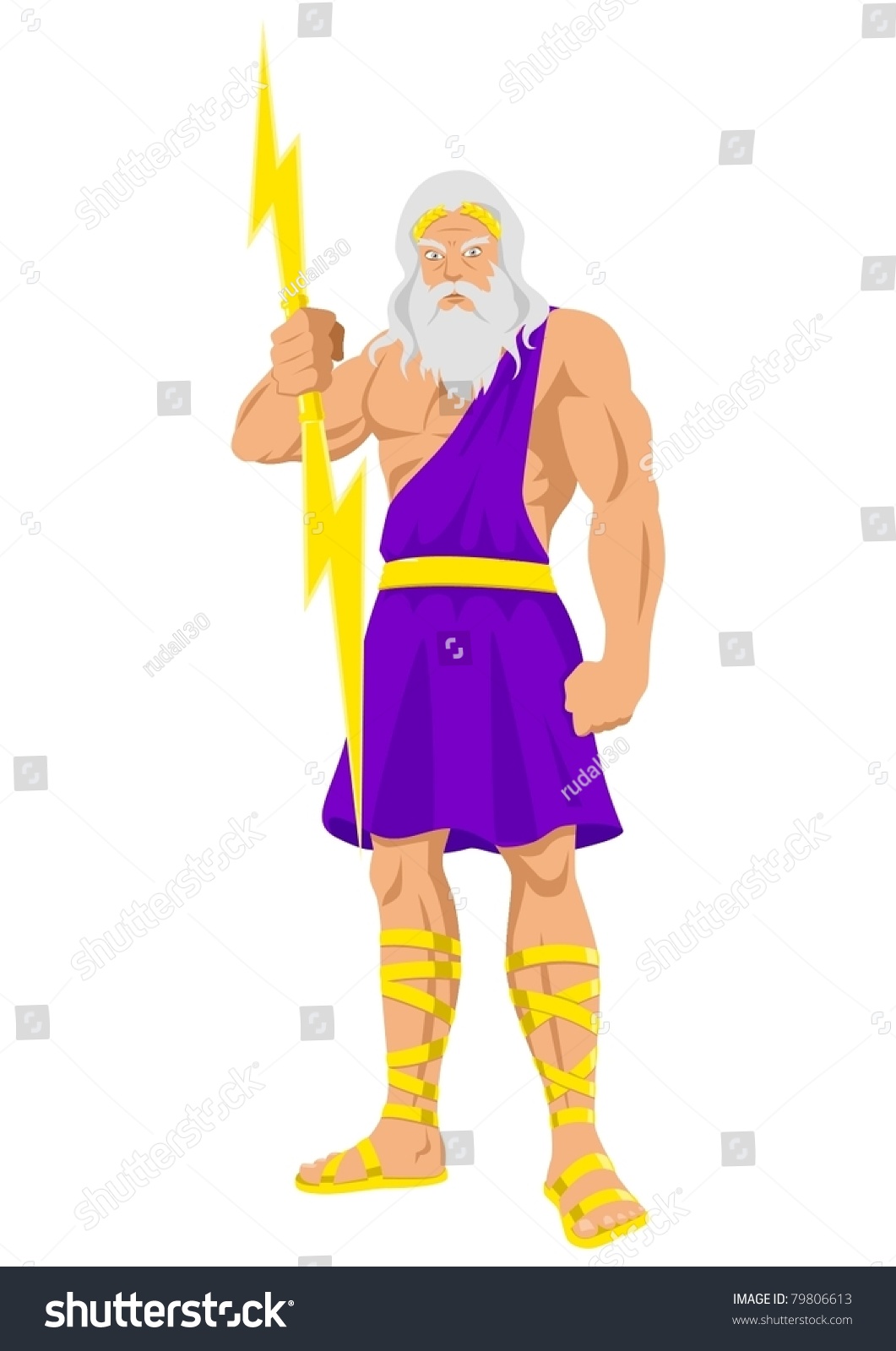 Vector Illustration Zeus Father Gods Men Stock Vector 79806613 ...