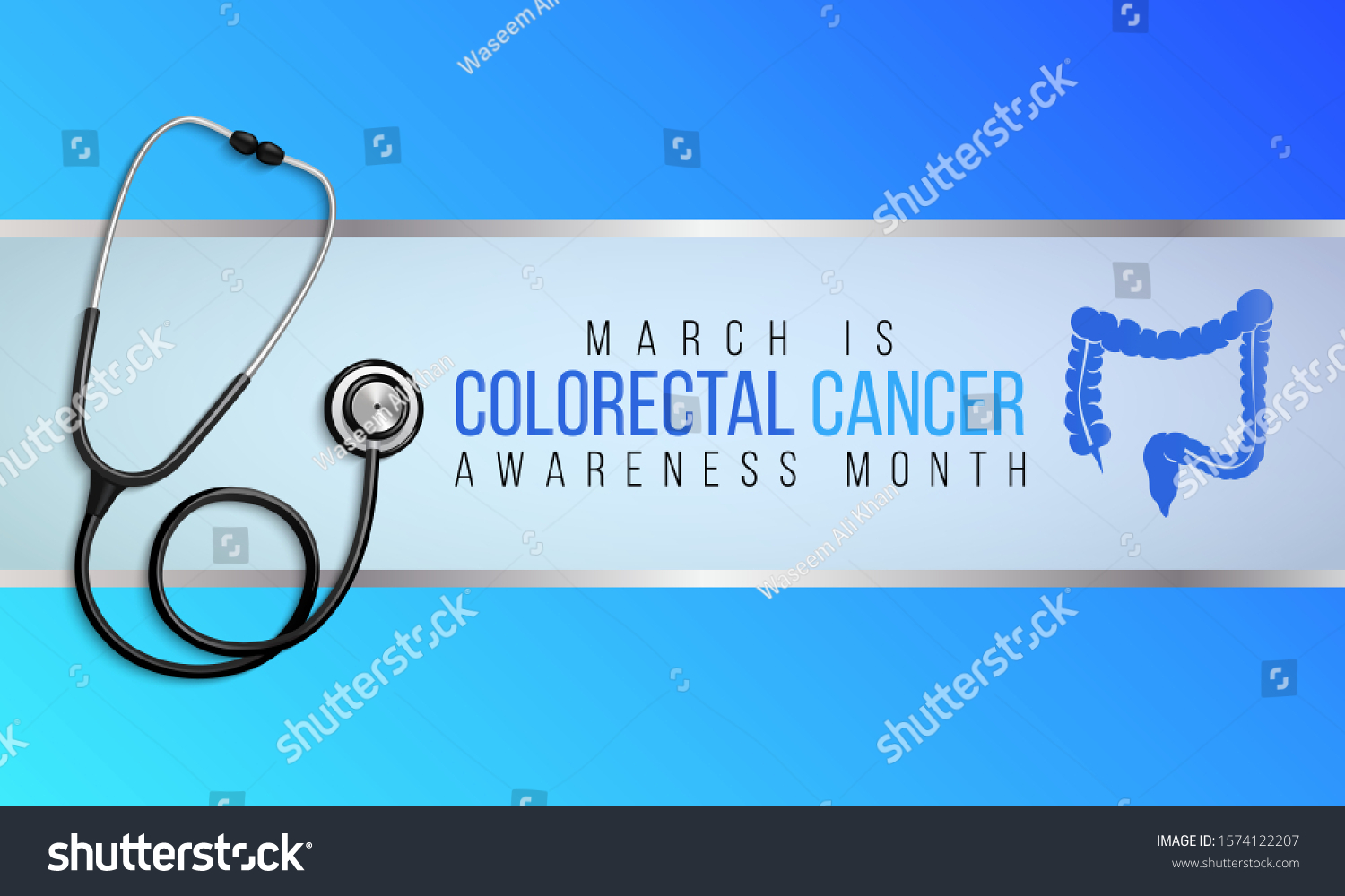 Vector Illustration On Theme National Colorectal Stock Vector (Royalty ...