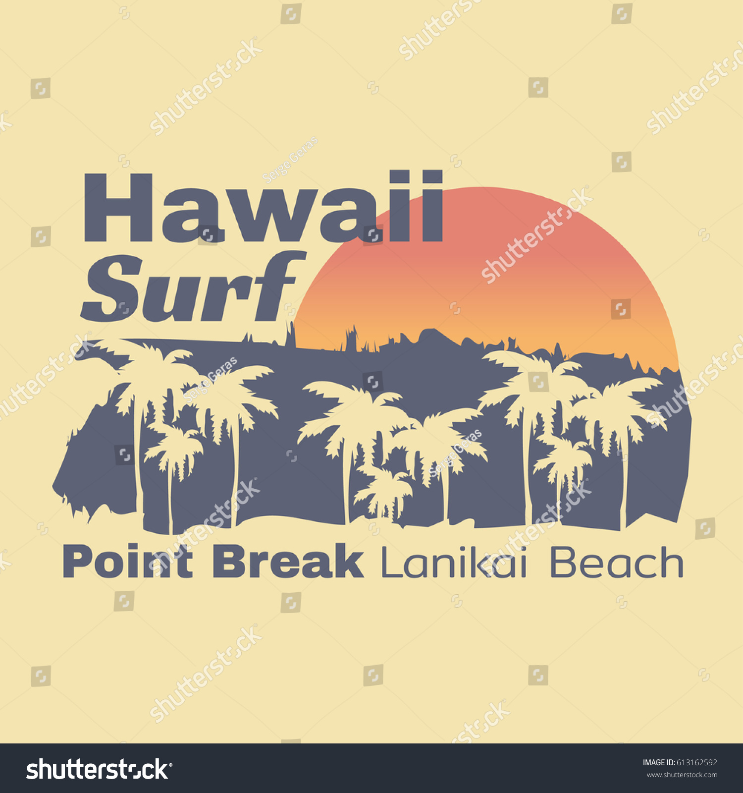 Vector Illustration On Theme Surf Surfing Stock Vector (Royalty Free ...