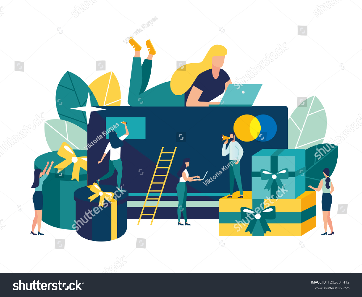 Vector Illustration Online Shopping Credit Card Stock Vector (Royalty
