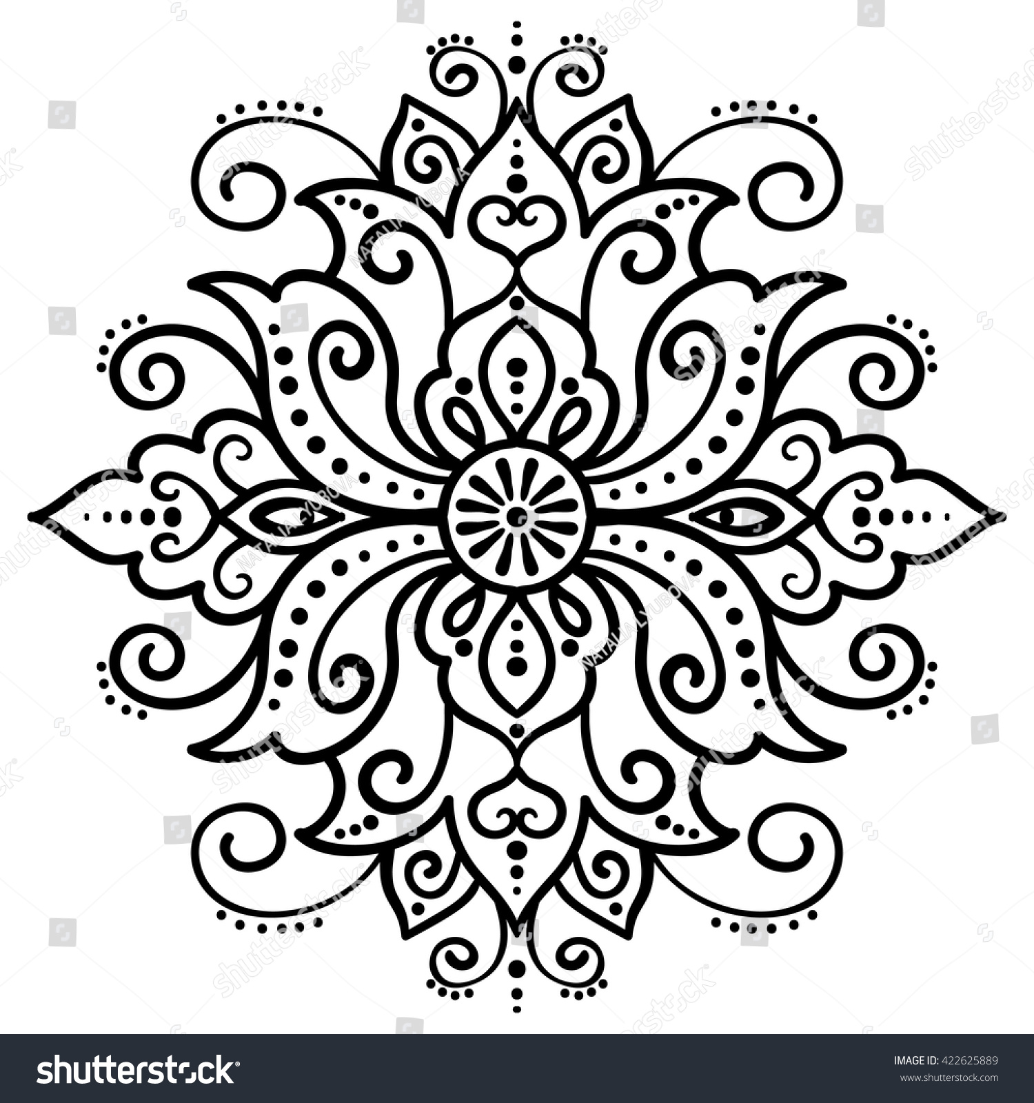 Download Vector Illustration Outline Mandala Lotus Abstract Stock ...