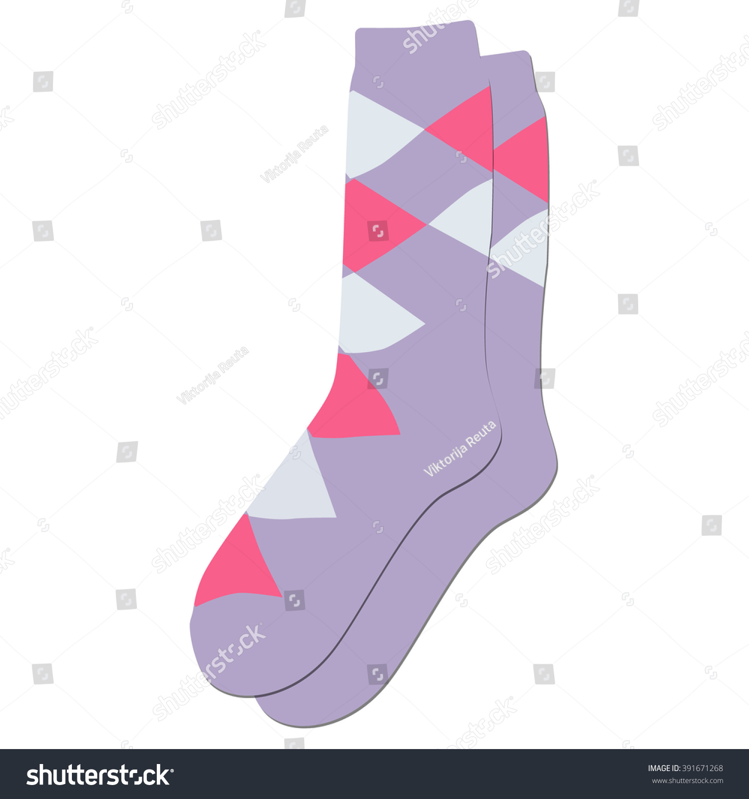 Vector Illustration Pair Of Colorful Socks. Socks For Woman, Man, Kids ...
