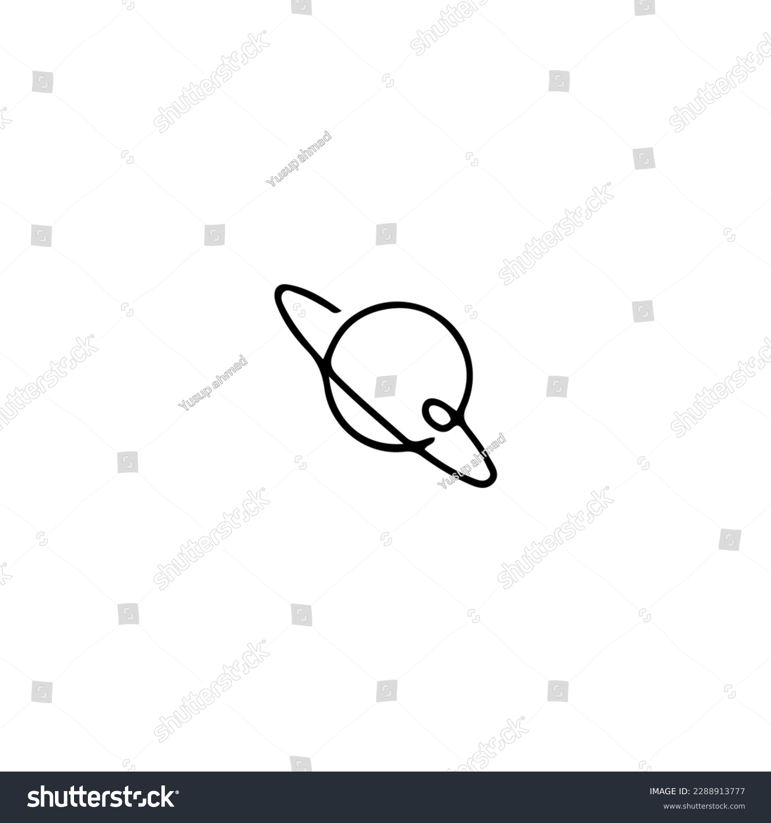 SVG of vector illustration planet outline concept svg