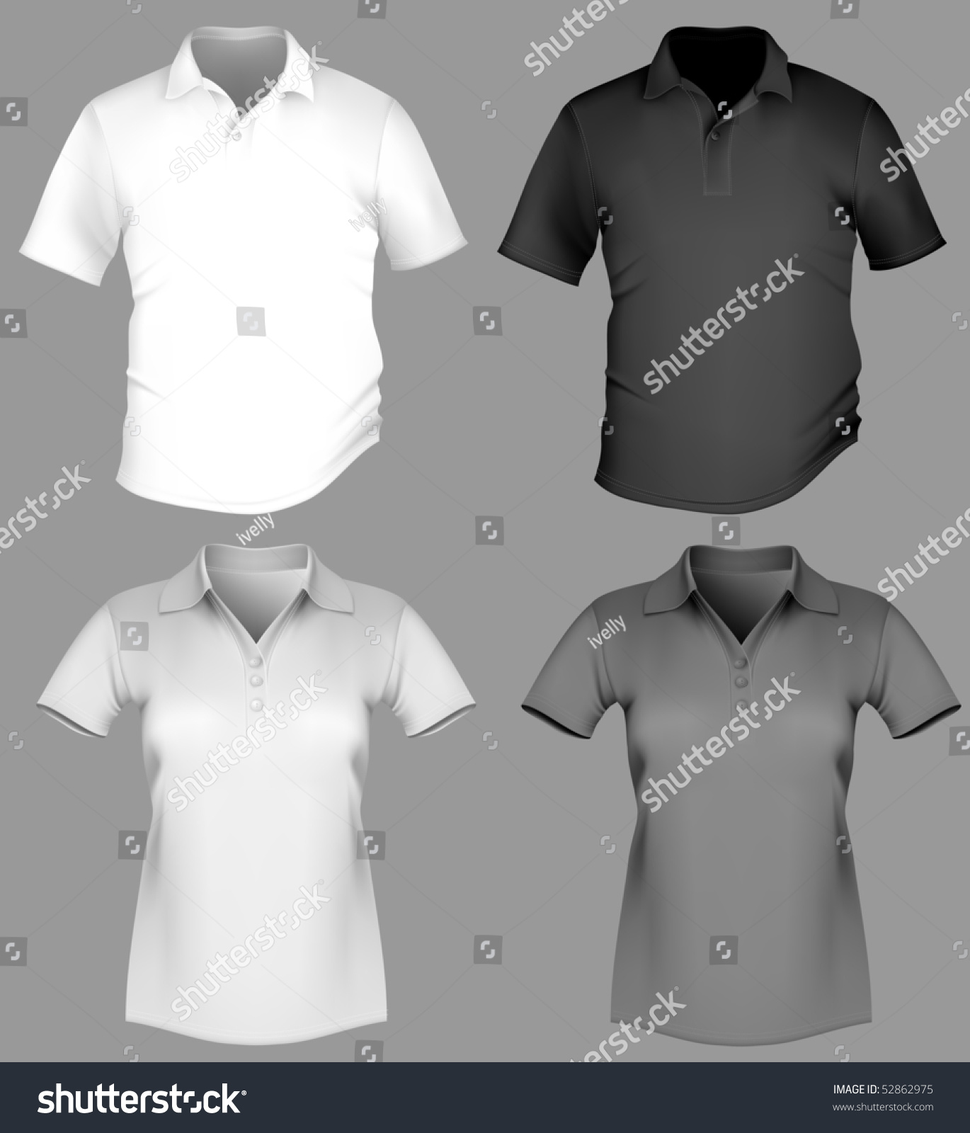Vector Illustration. Polo Shirt Design Template (Men And Women ...