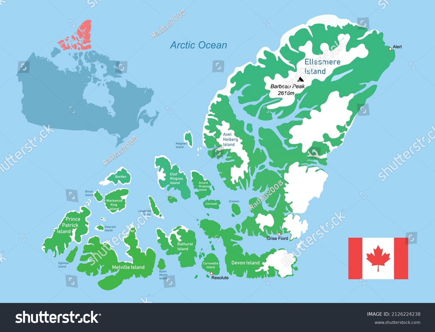 Queen Elizabeth Islands Map Queen Elizabeth Islands Stock Vectors, Images & Vector Art | Shutterstock