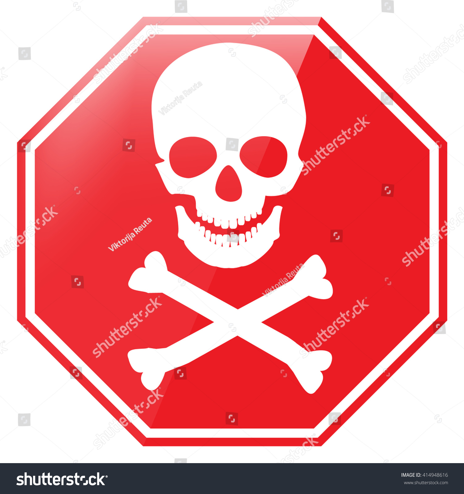 Vector Illustration Red Octagon Danger Sign Stock Vector 414948616 ...