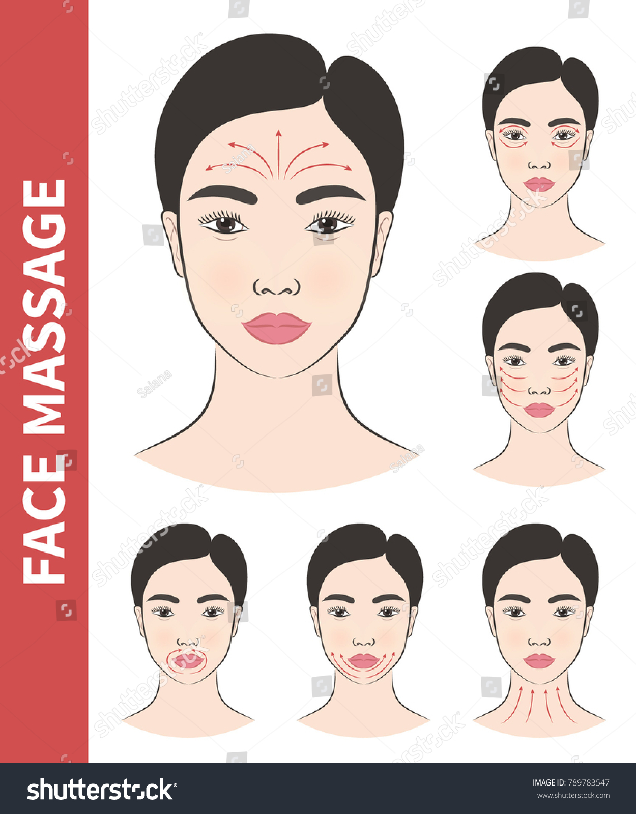 Vector Illustration Set 6 Asian Female Stock Vector (Royalty Free ...