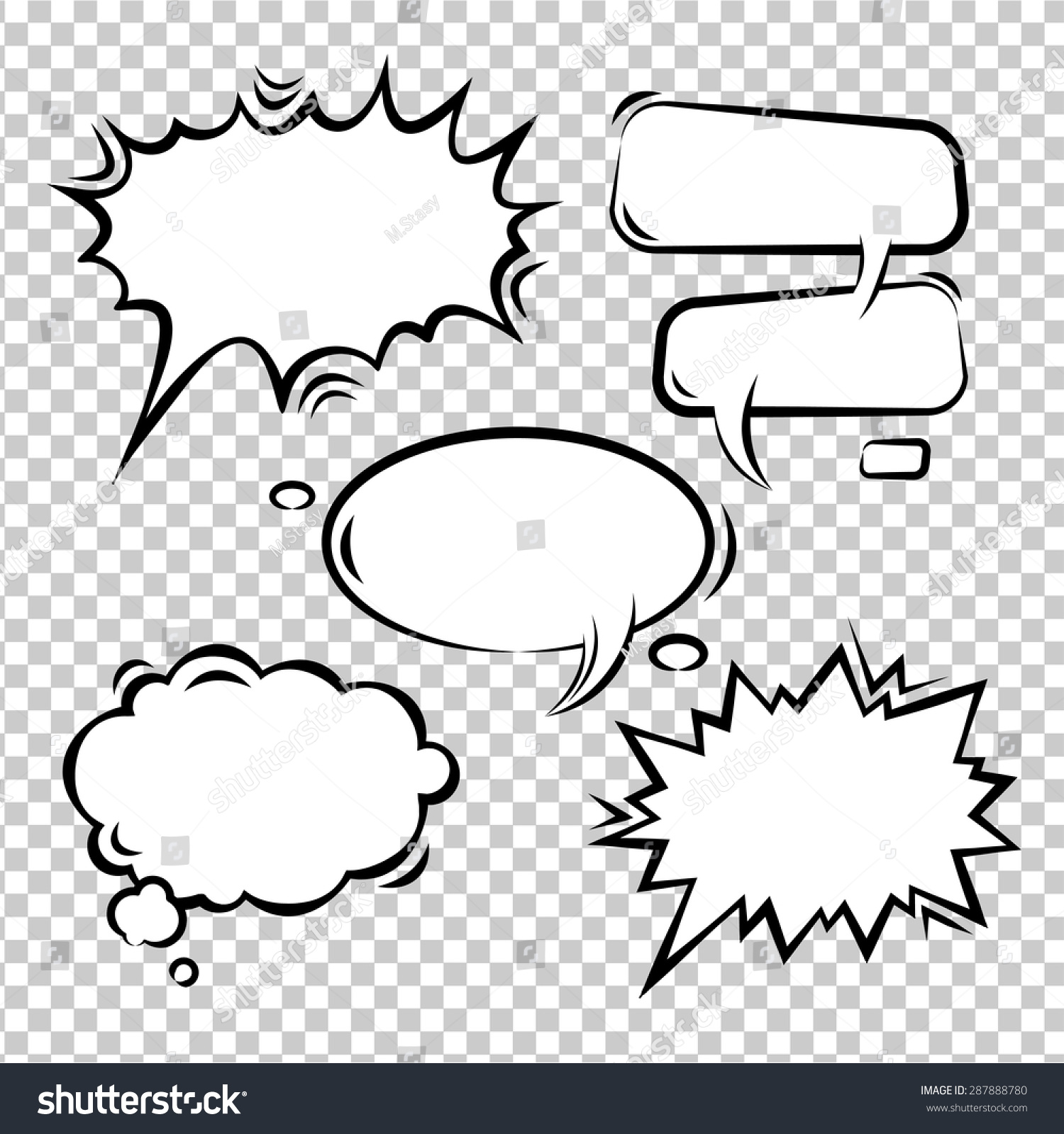 Vector Illustration Set Comic Bubbles Empty Stock Vector (Royalty Free ...