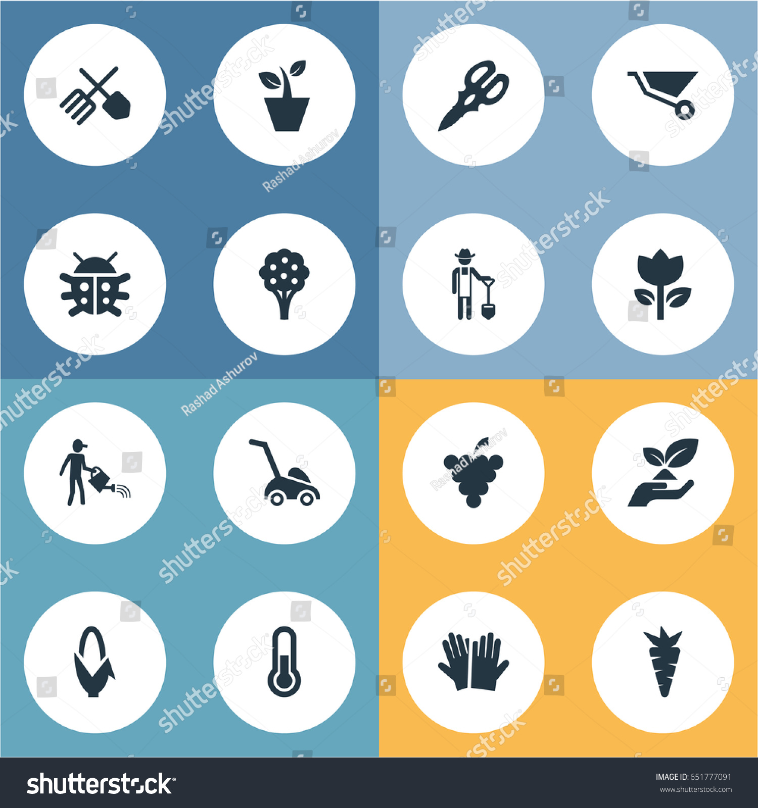Vector Illustration Set Simple Garden Icons Stock Image Download Now