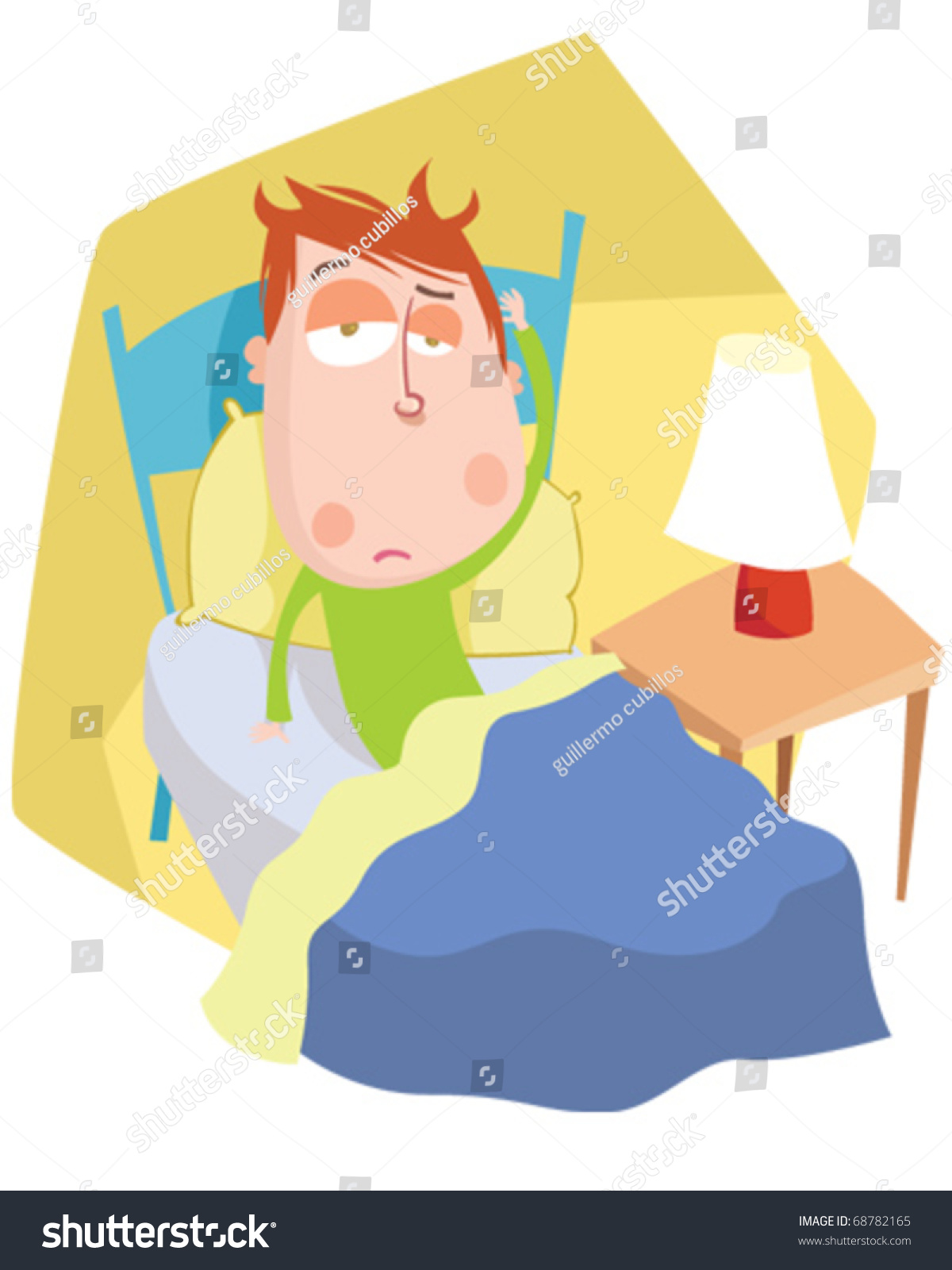 Vector Illustration Showing Sick Boy Stock Vector 68782165 - Shutterstock