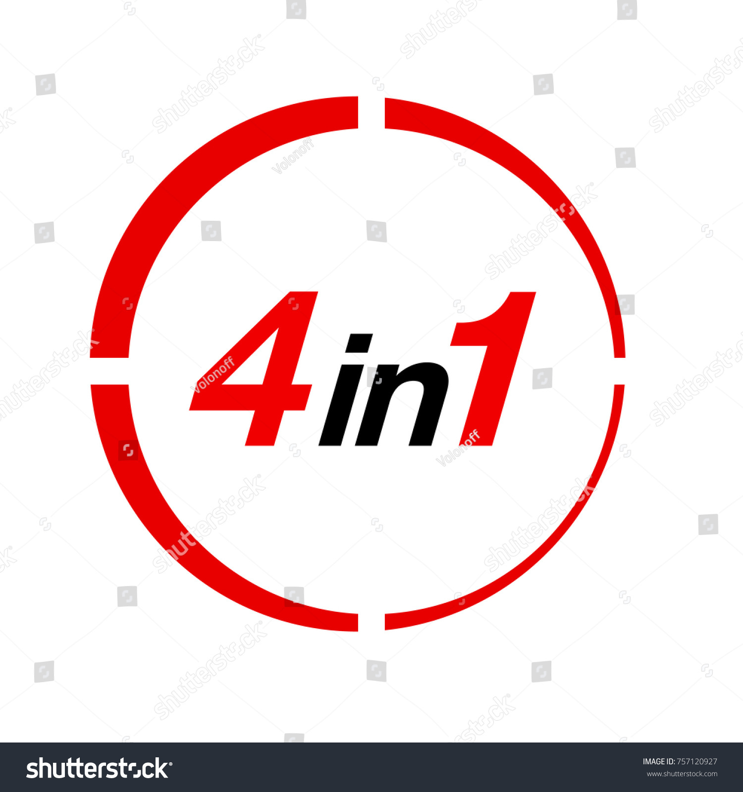 Vector Illustration Sign Numbers Four One Stock Vector Royalty Free 757120927