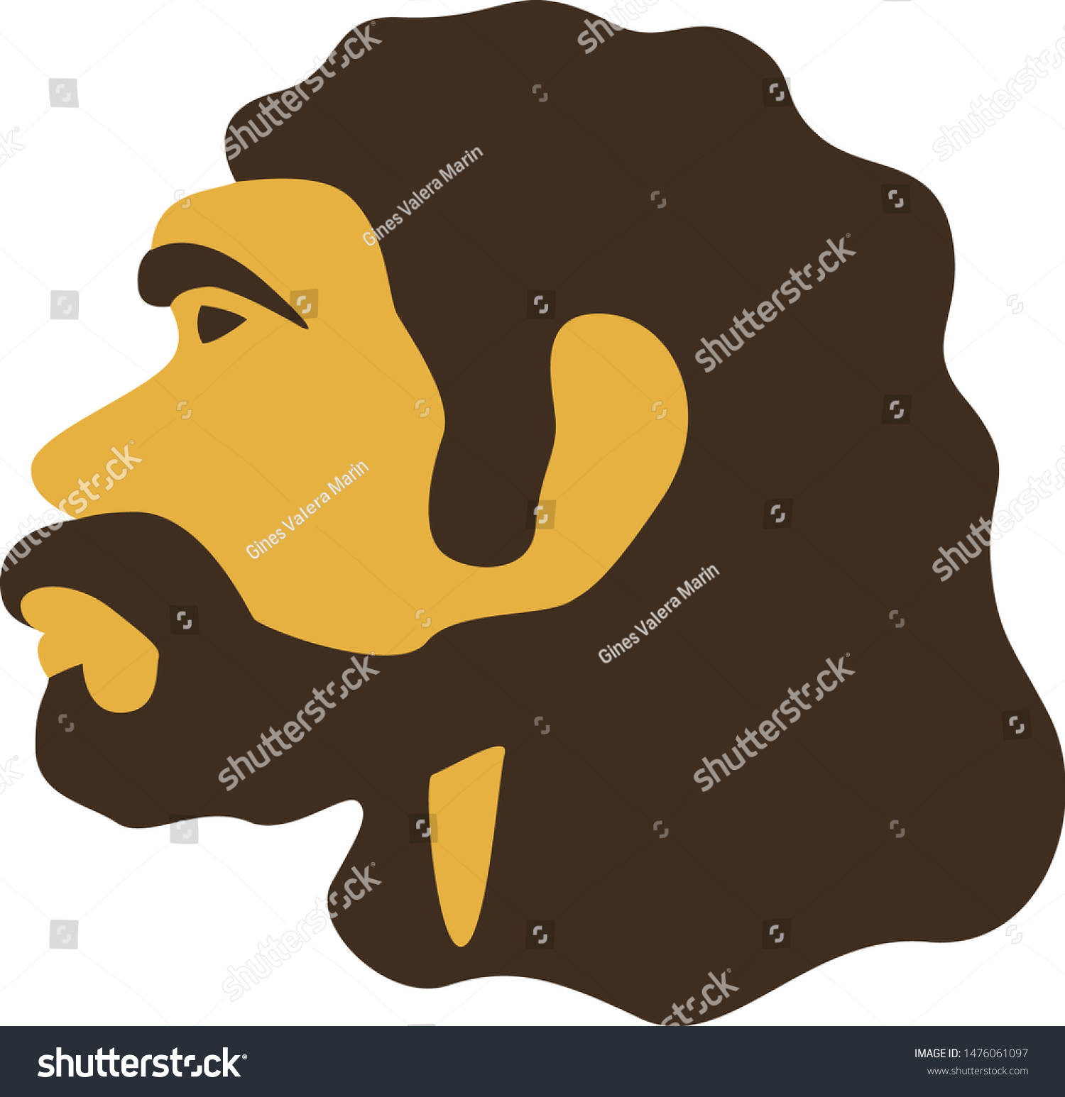 SVG of Vector illustration. Simple caveman head icon. Neardenthal or cro-magnon prehistoric man. svg