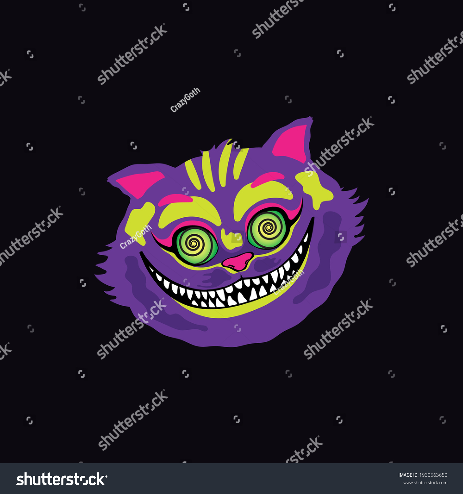 SVG of vector illustration smile of a crazy cat svg