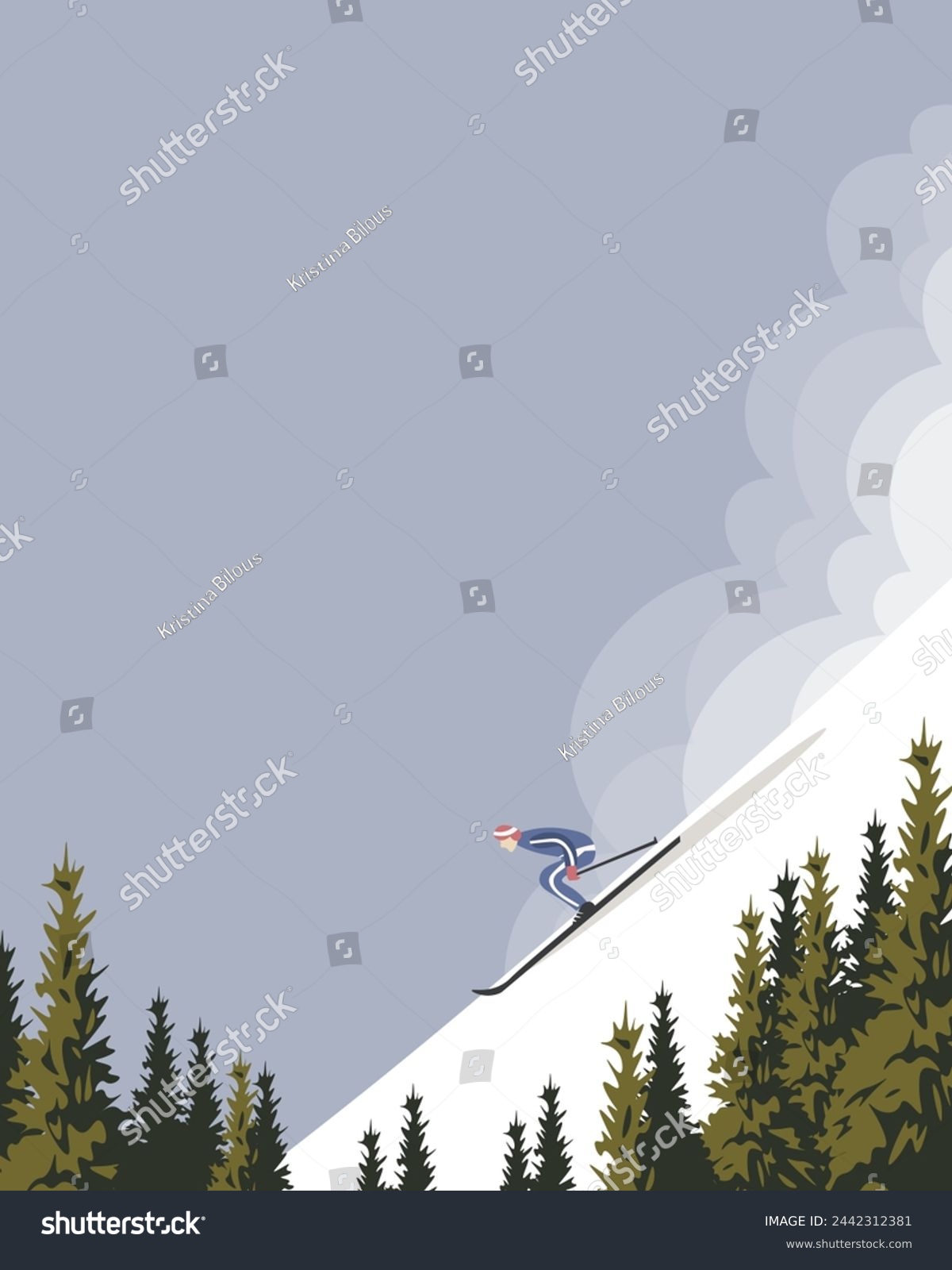 SVG of Vector illustration. Snowboarder, winter resort, mountains. Poster, banner, postcard, cover design. Tourism, winter holidays. Trips. svg