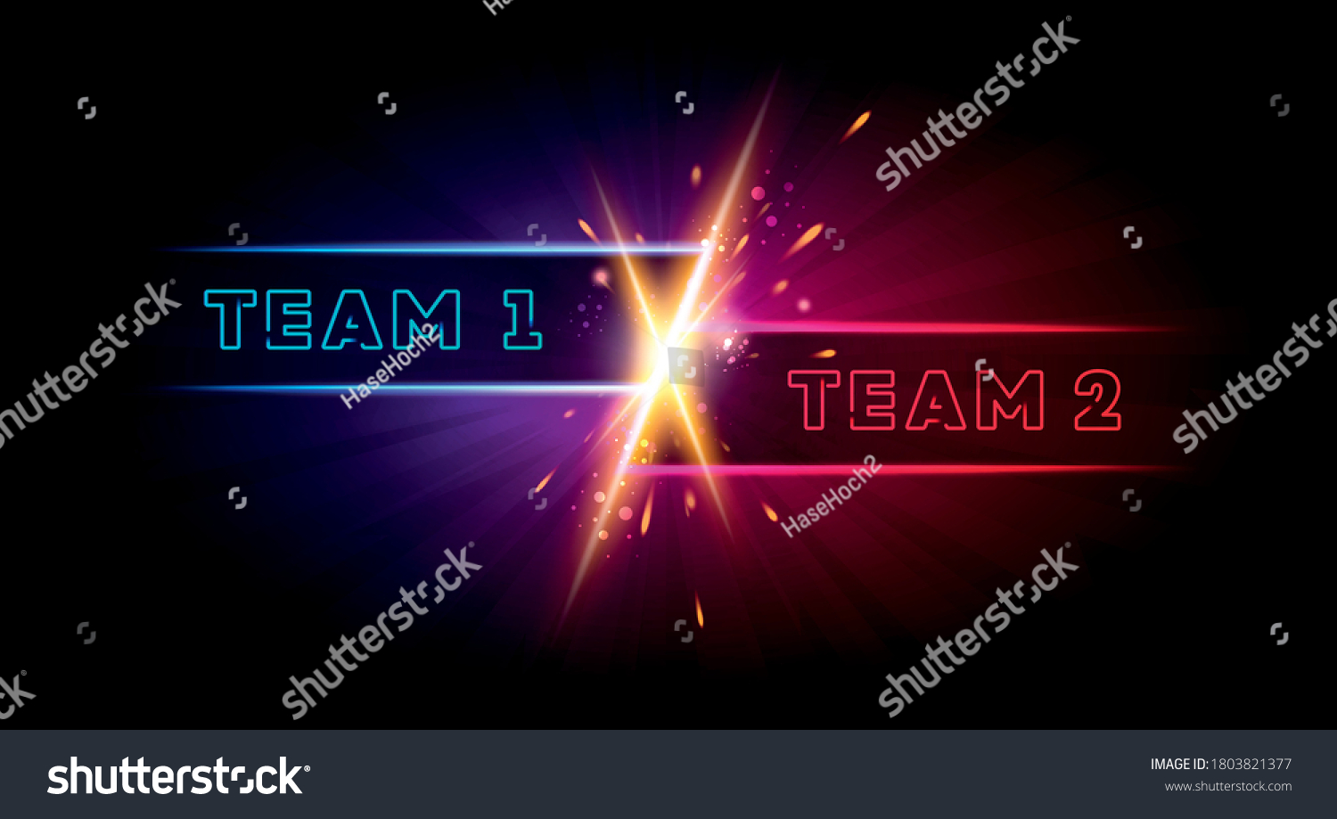 SVG of Vector Illustration Team 1 Versus Team 2 Battle Background. VS Match With Two Players svg