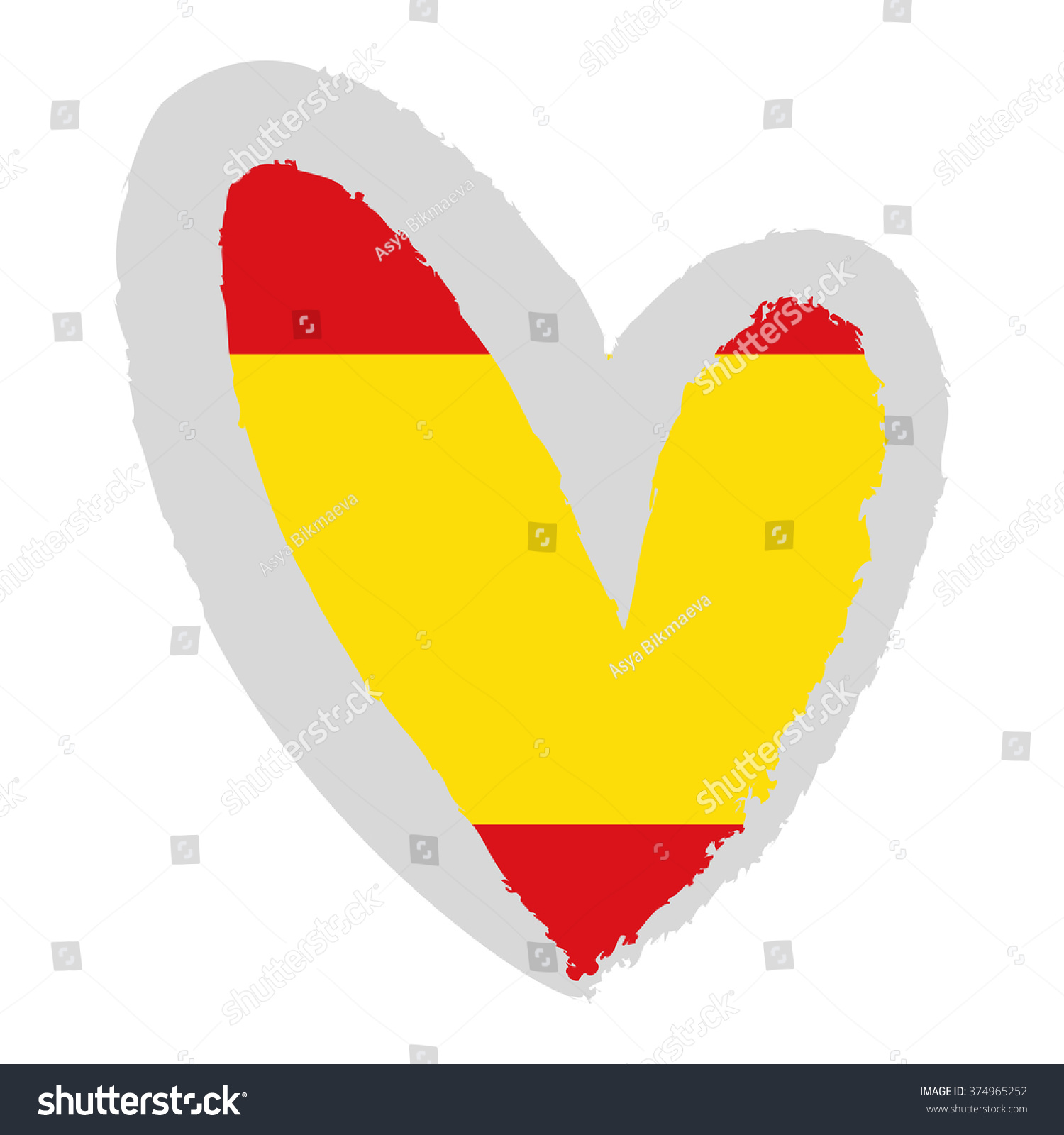 Vector Illustration Flag Spain Heart Shape Stock Vector 374965252 ...