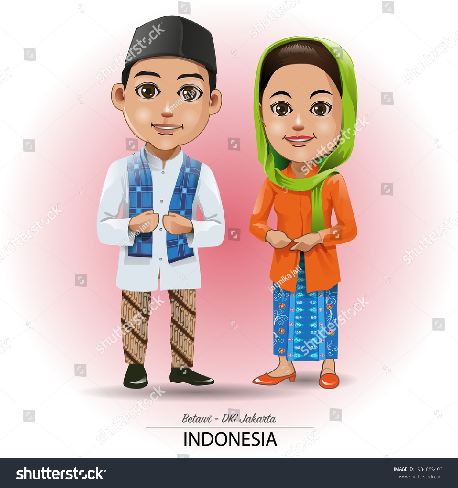 SVG of Vector illustration, traditional clothing of the Betawi tribe, DKI Jakarta svg