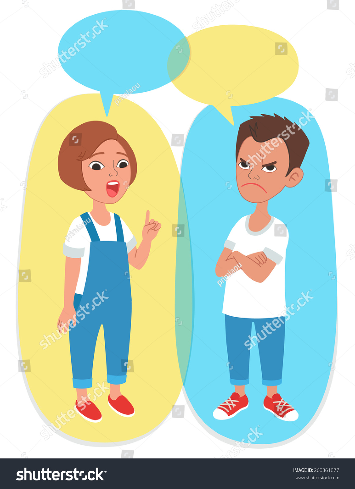 Vector Illustration Two Cartoon Style Kids Stock Vector 260361077 ...