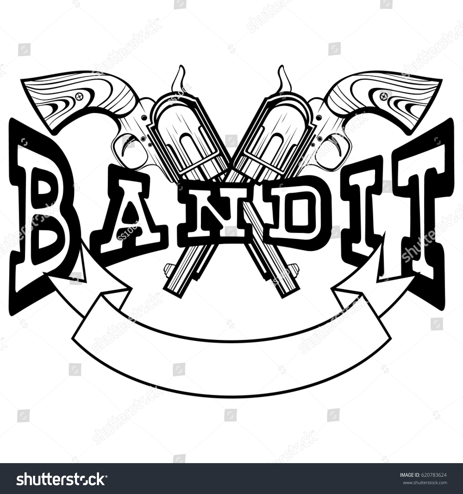 vector illustration two crossed revolvers inscription stock vector vector illustration two crossed revolvers inscription stock vector
