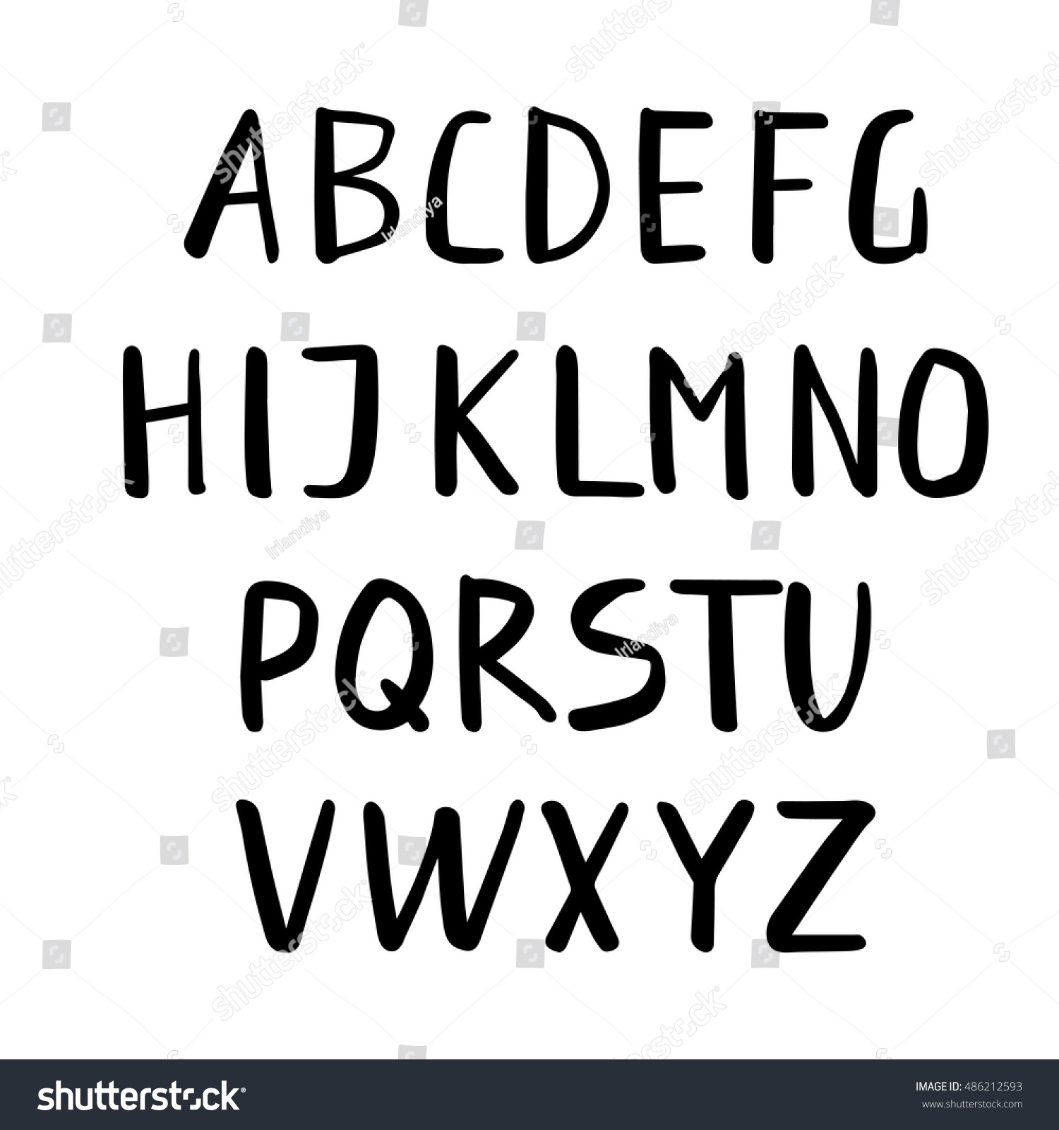 Vector Illustration Vector Alphabetcapital Letters Hand Stock Vector ...