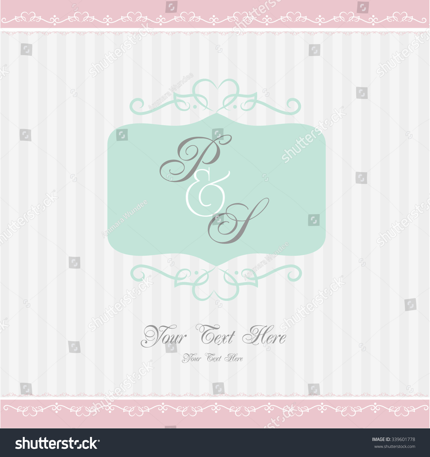 Vector Illustration Wedding Invitation Card Stock Vector (Royalty Free